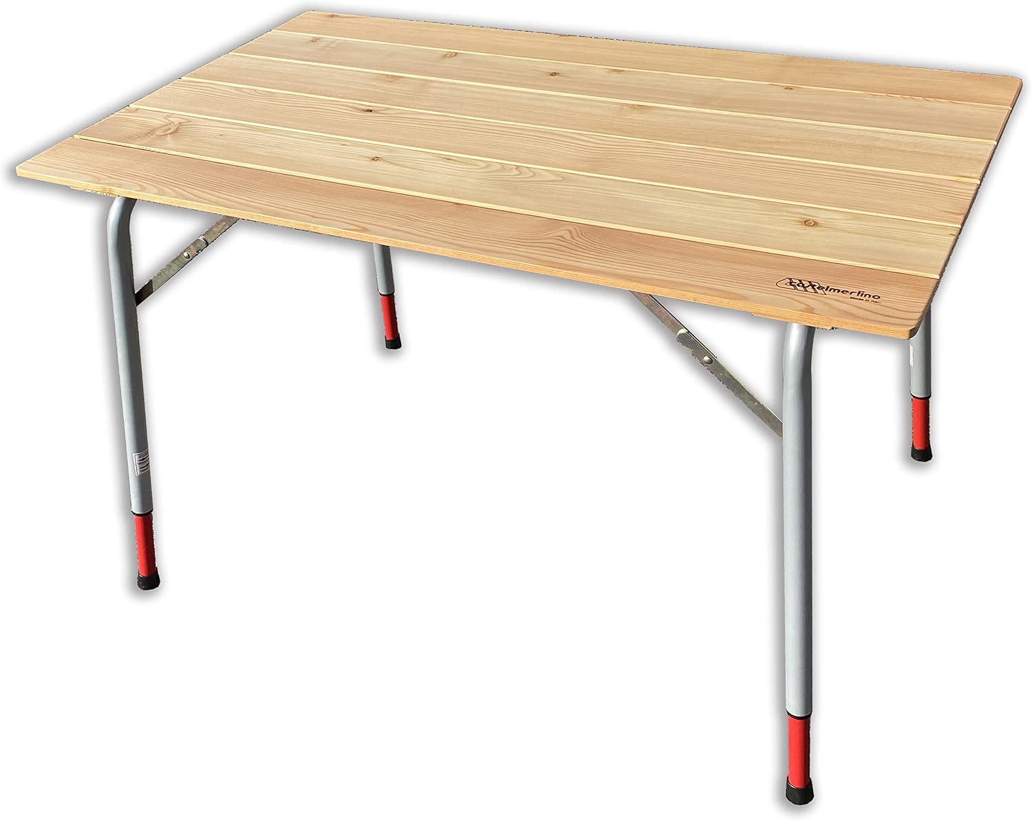 Detalle de Castelmerlino 028T campingtafel 100 x 60 cm met larikshouten blad, inklapbaar