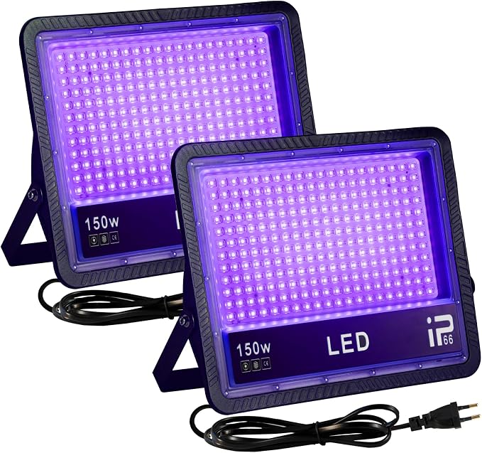 Detalle de OUSIDE 2 Piezas Luz Negra UV 150W 💡 Impermeable IP66