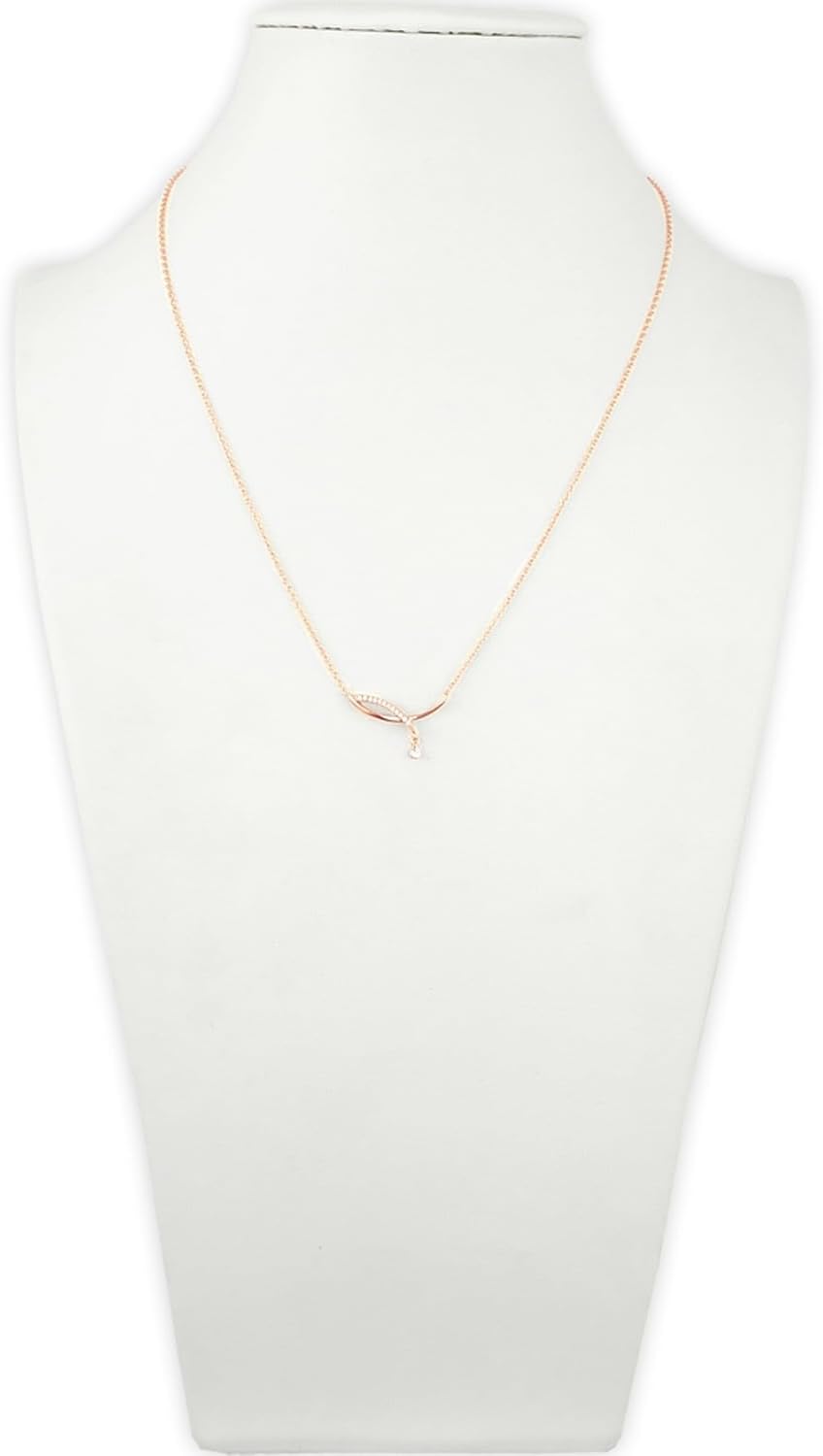Detalle de Nobel Damen-Kette 925 Sterling Silber Rosegold Zirkonia – Feines Halskettchen mit AAA-Akkuratem Ihrem Look