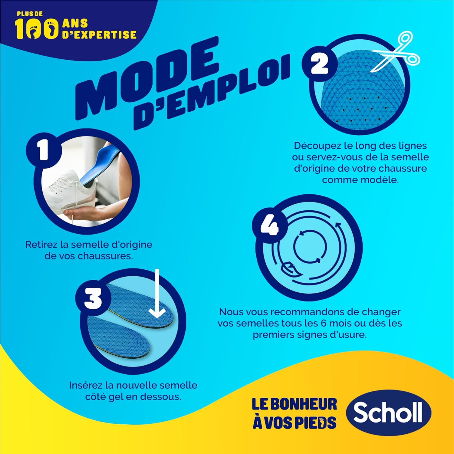 Detalle 2 de Dr. Scholl's Semelles GelActiv Décontracté pour hommes – GelWave et mousse mémoire, taille 40–46,5