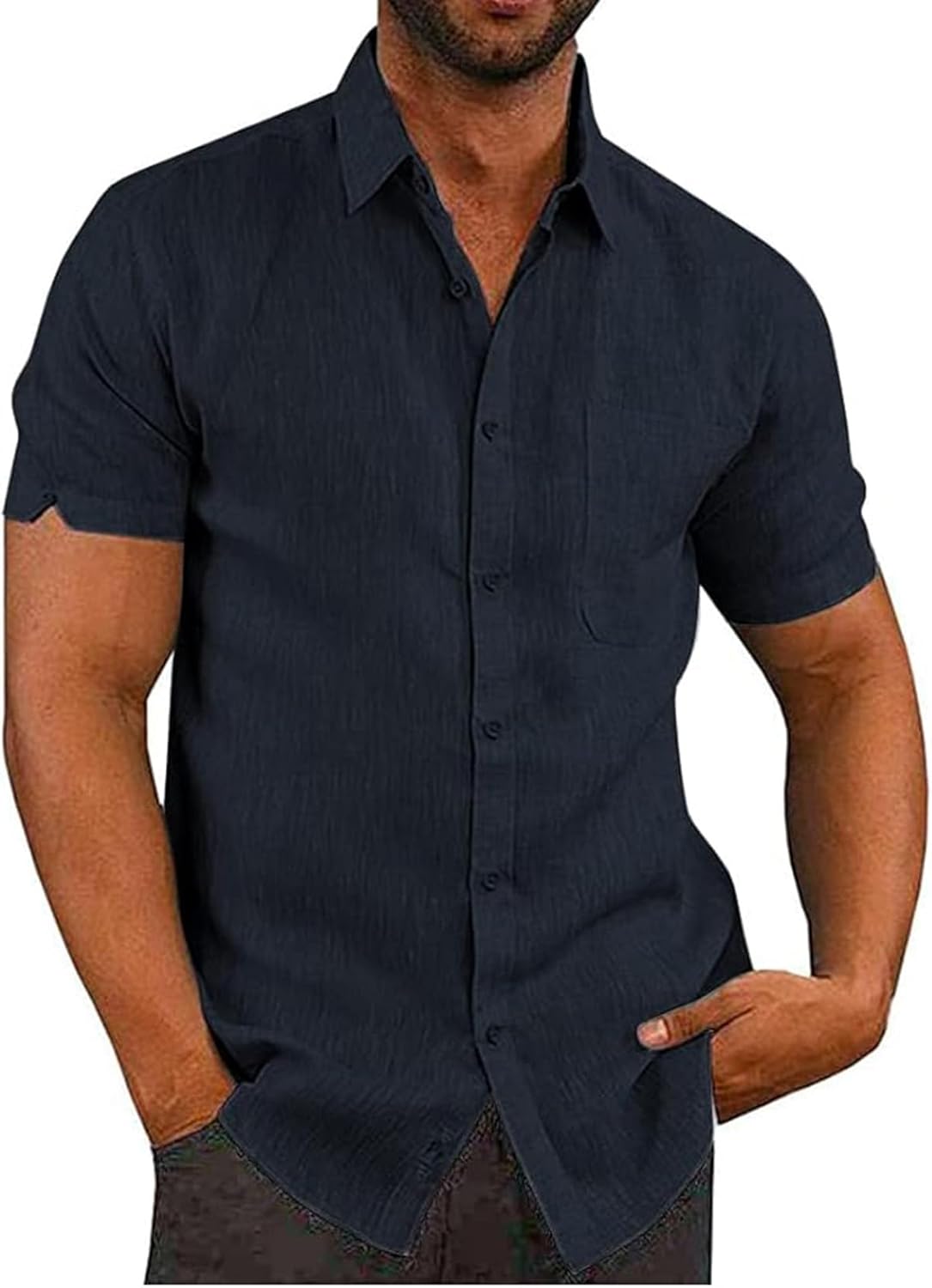 Thumbnail 5 de Friptspyg Leinenhemd Herren – Kurzarm, Regular Fit, Baumwolle/Leinen