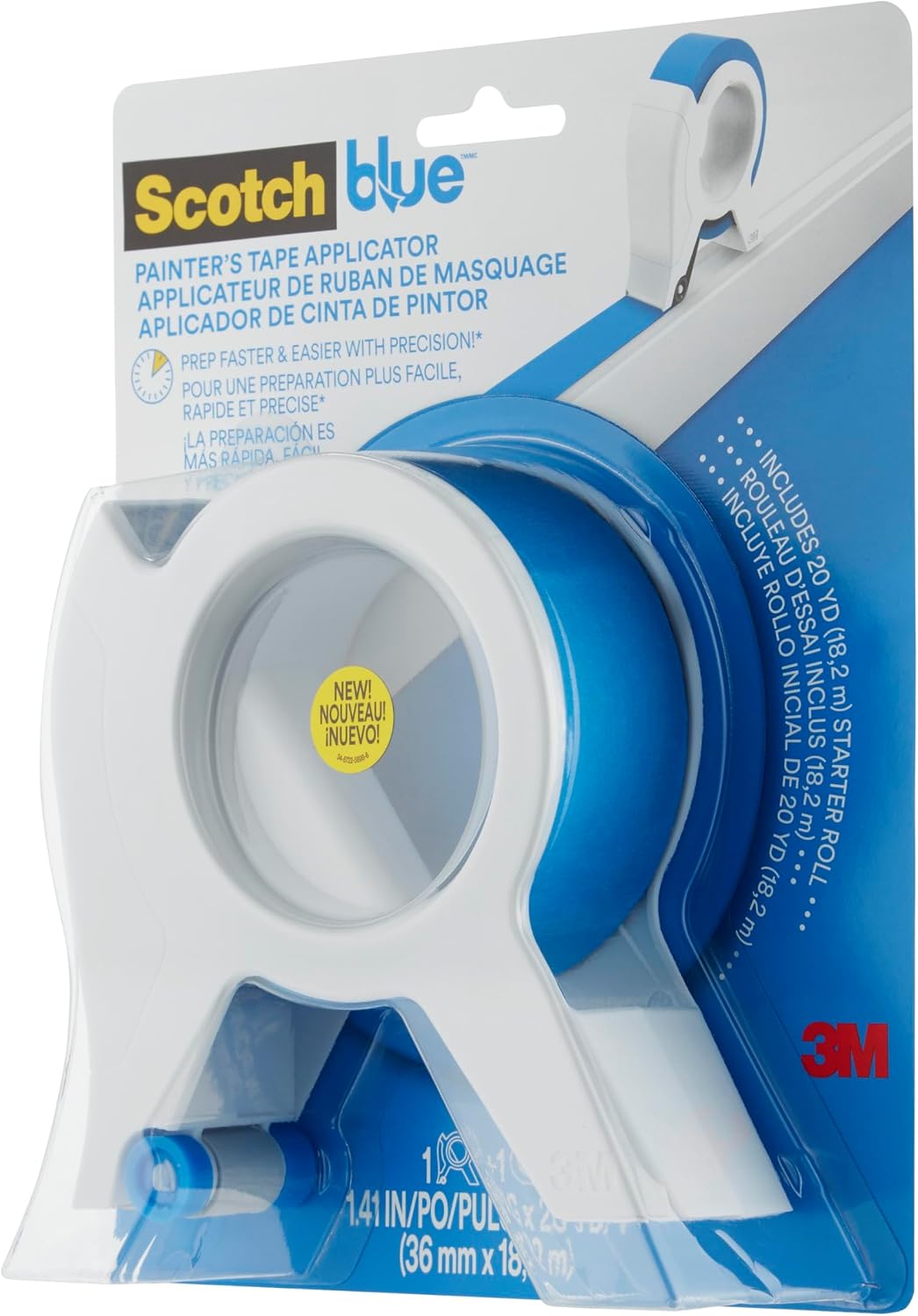 Detalle de ScotchBlue Masking Tape Applicator with 1 Roll (36mm x 18.2m) - Multi-Surface Painter’s Tape with Easy-Grip Tool for Precise Application on Trim, Skirting Boards, Windows & Door Frames
ScotchBlue Masking Tape Applicator with 1 Roll (36…