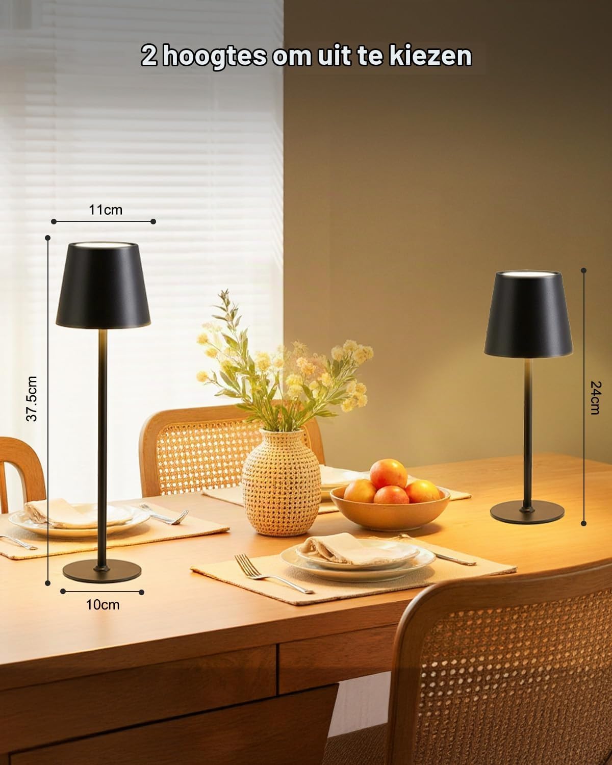 Thumbnail 6 de Bonsery A29 draadloze LED-tafellampen, set van 2, dimbaar met 3 lichtkleuren
