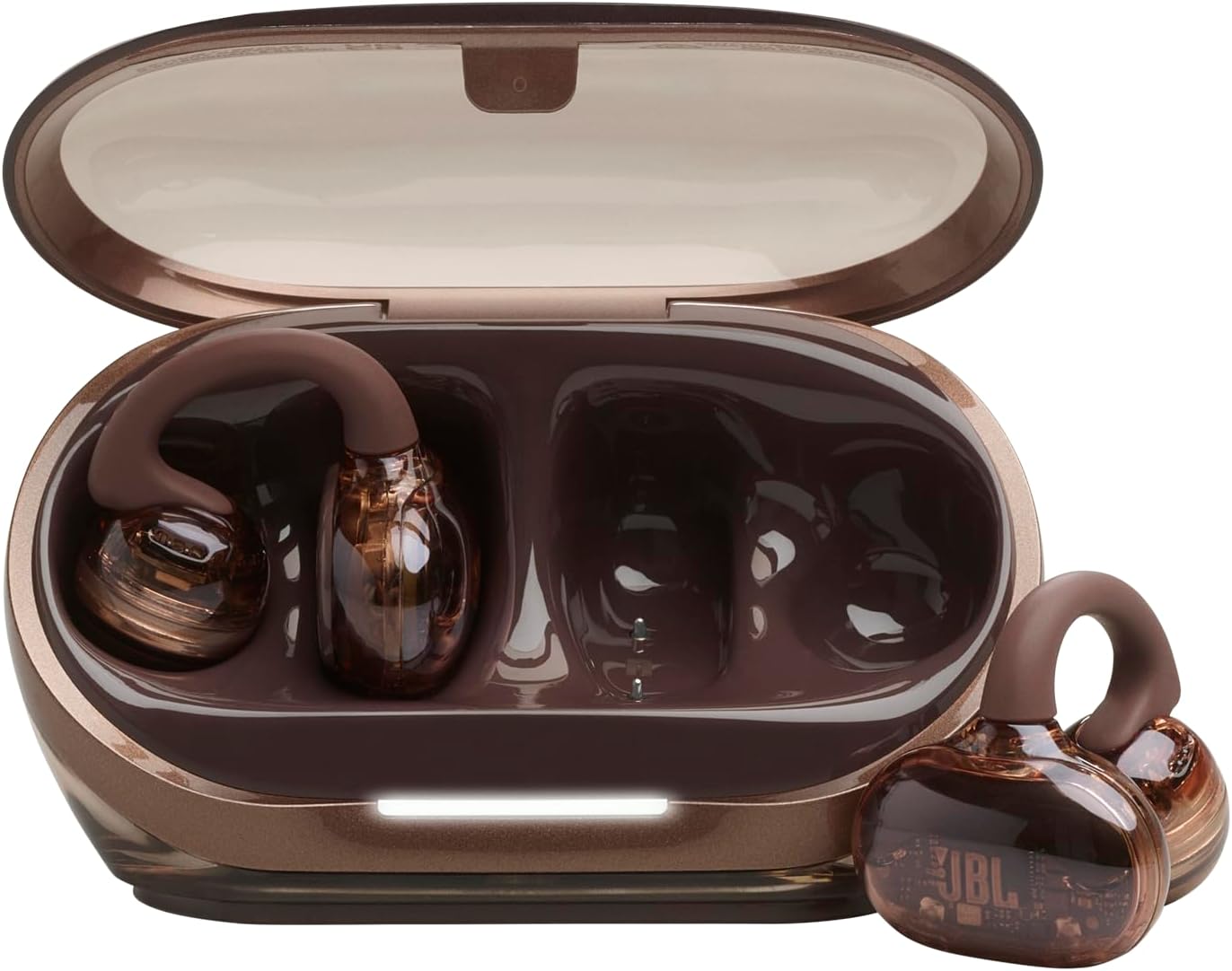 Detalle de JBL Soundgear Clips True Wireless Open-Ear-Kopfhörer – SonicArc Design, Ghost Copper