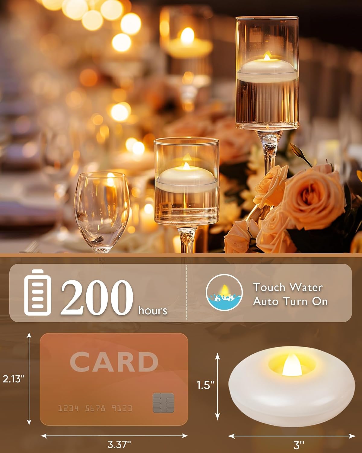 Detalle 2 de Homemory 24 Pack flameless floating LED candles