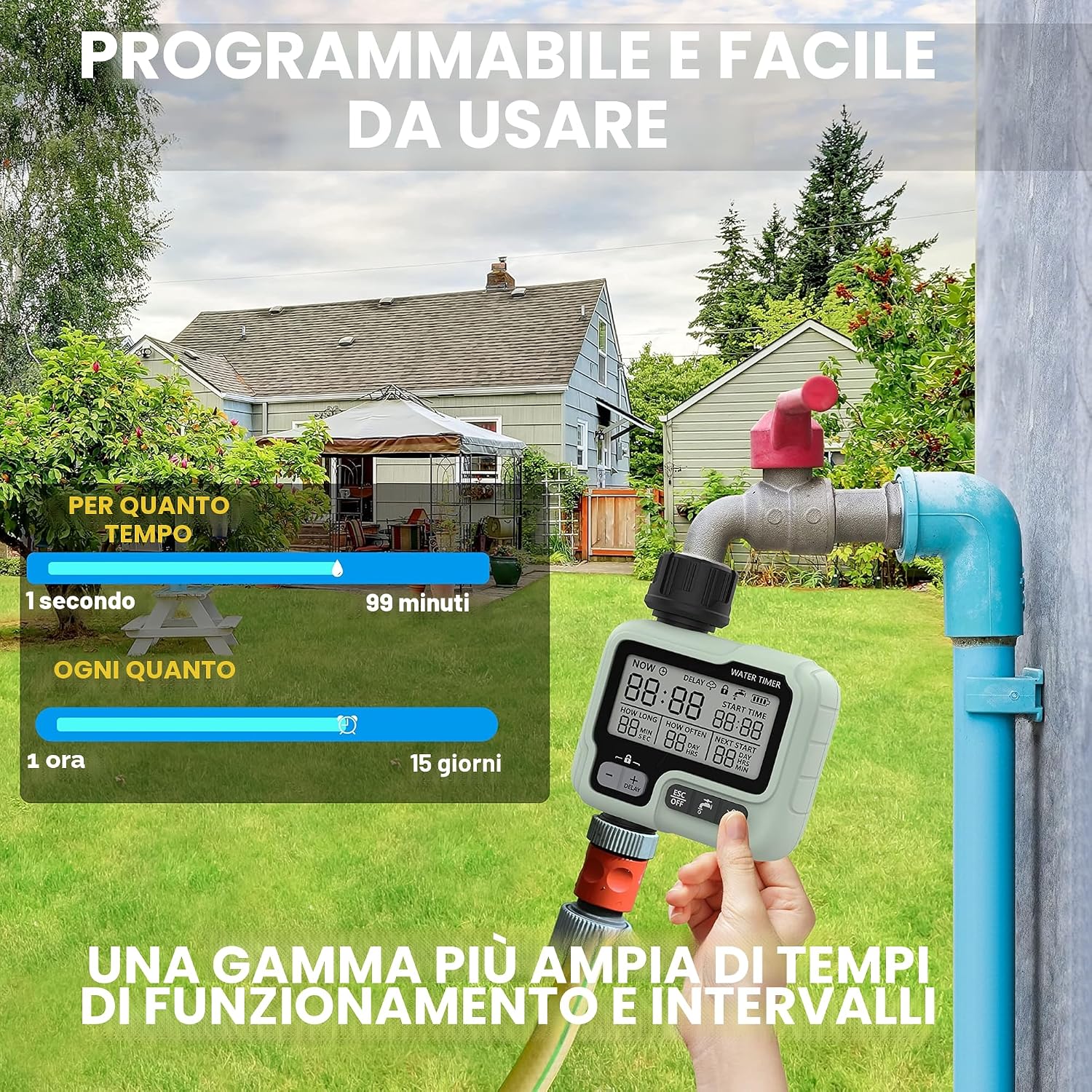 Detalle de CROSOFMI Centralina Irrigazione Giardino Timer Irrigazione Automatico Programmabile IP65
