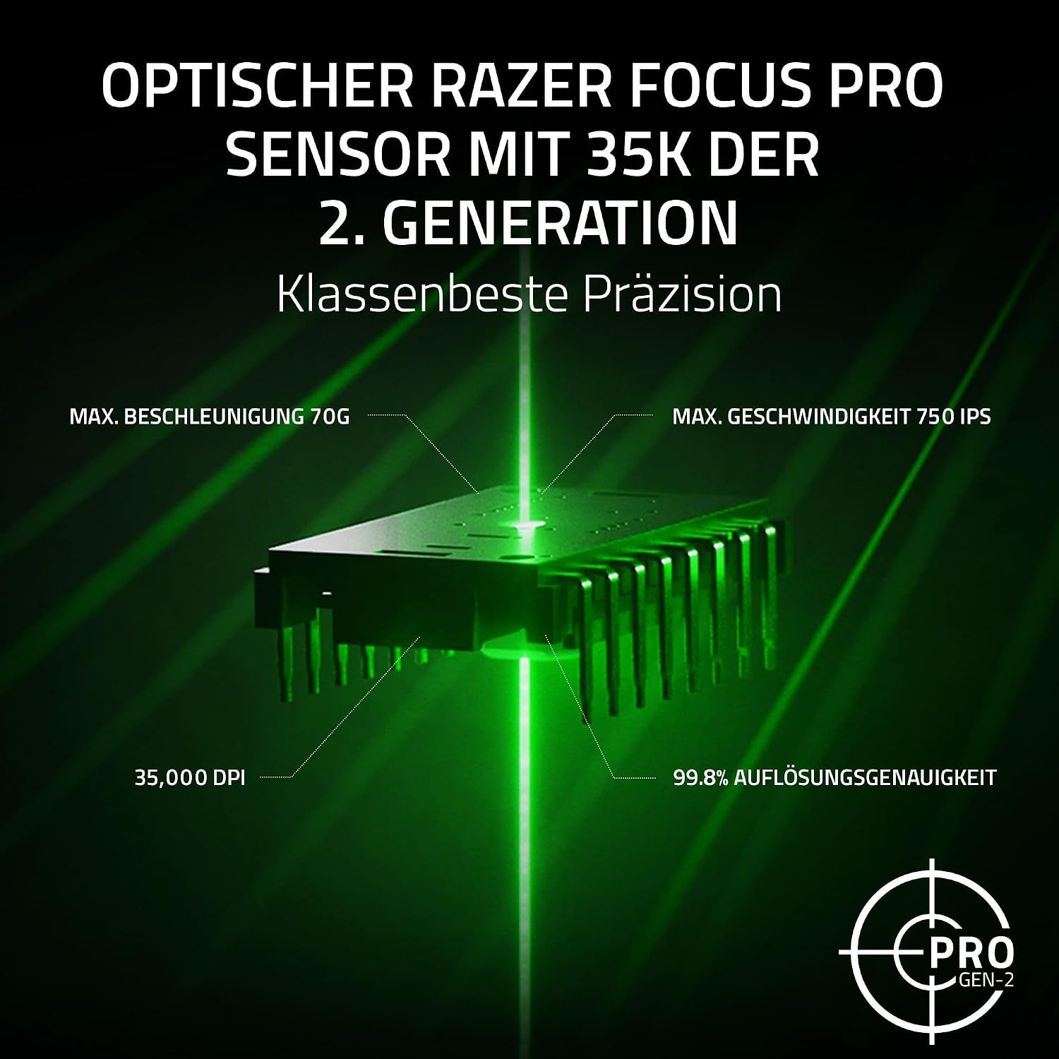 Detalle de Razer Basilisk V3 Pro 35K – kabellose Ergonomie-Maus mit 35K Sensor, 13 Tasten und Chroma RGB