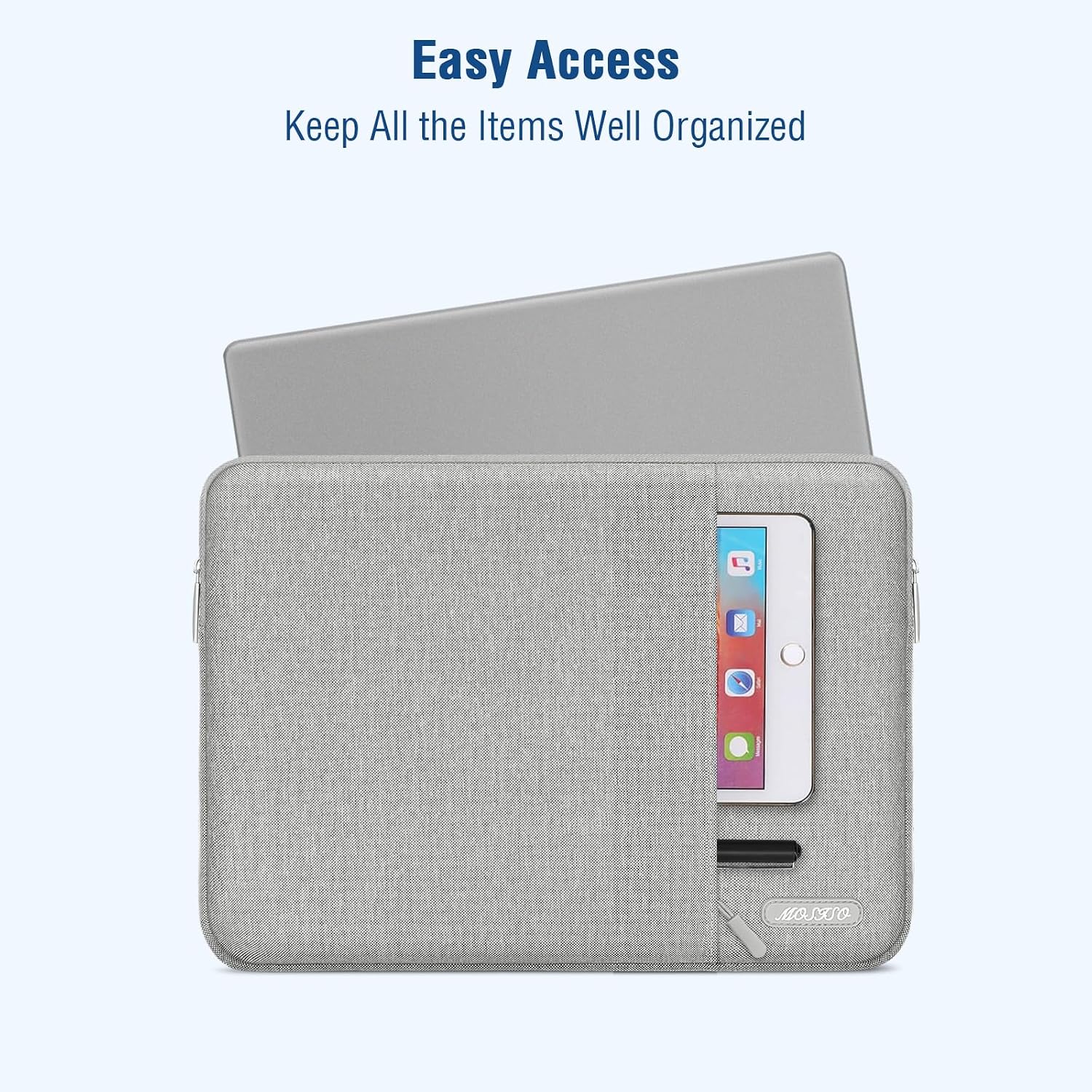Detalle 2 de MOSISO Vertical Polyester Laptop Sleeve with Pocket 13/13.3"