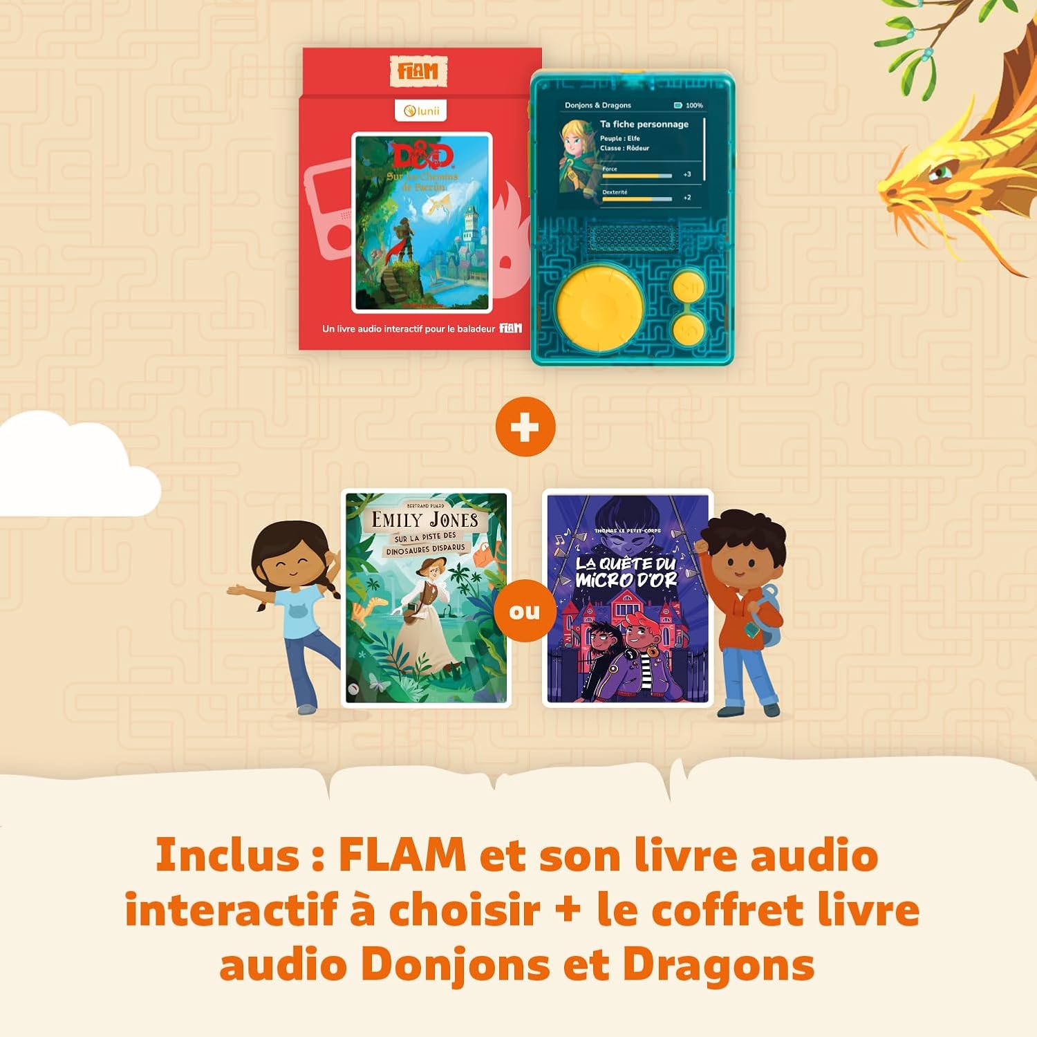 Thumbnail 2 de Lunii Coffret FLAM - Livre audio D&D 2 en 1 pour enfants 7–14 ans