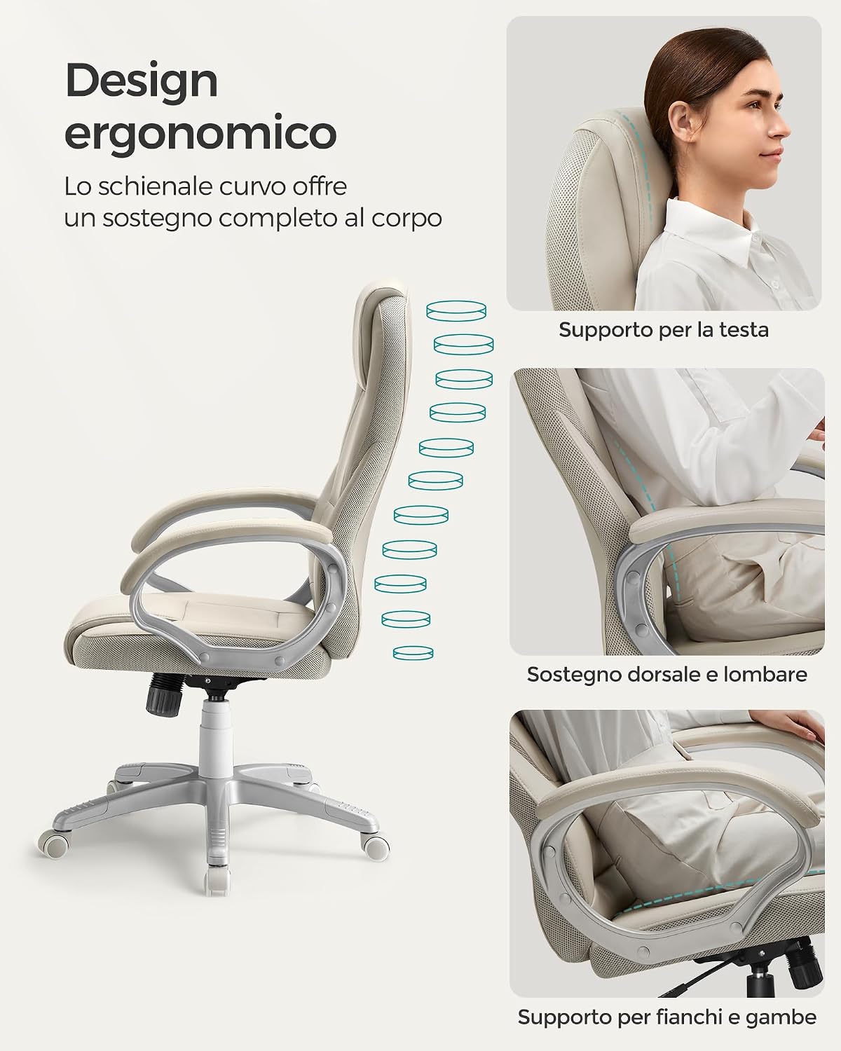 Thumbnail 4 de SONGMICS OBG022W01 Poltrona ergonomica