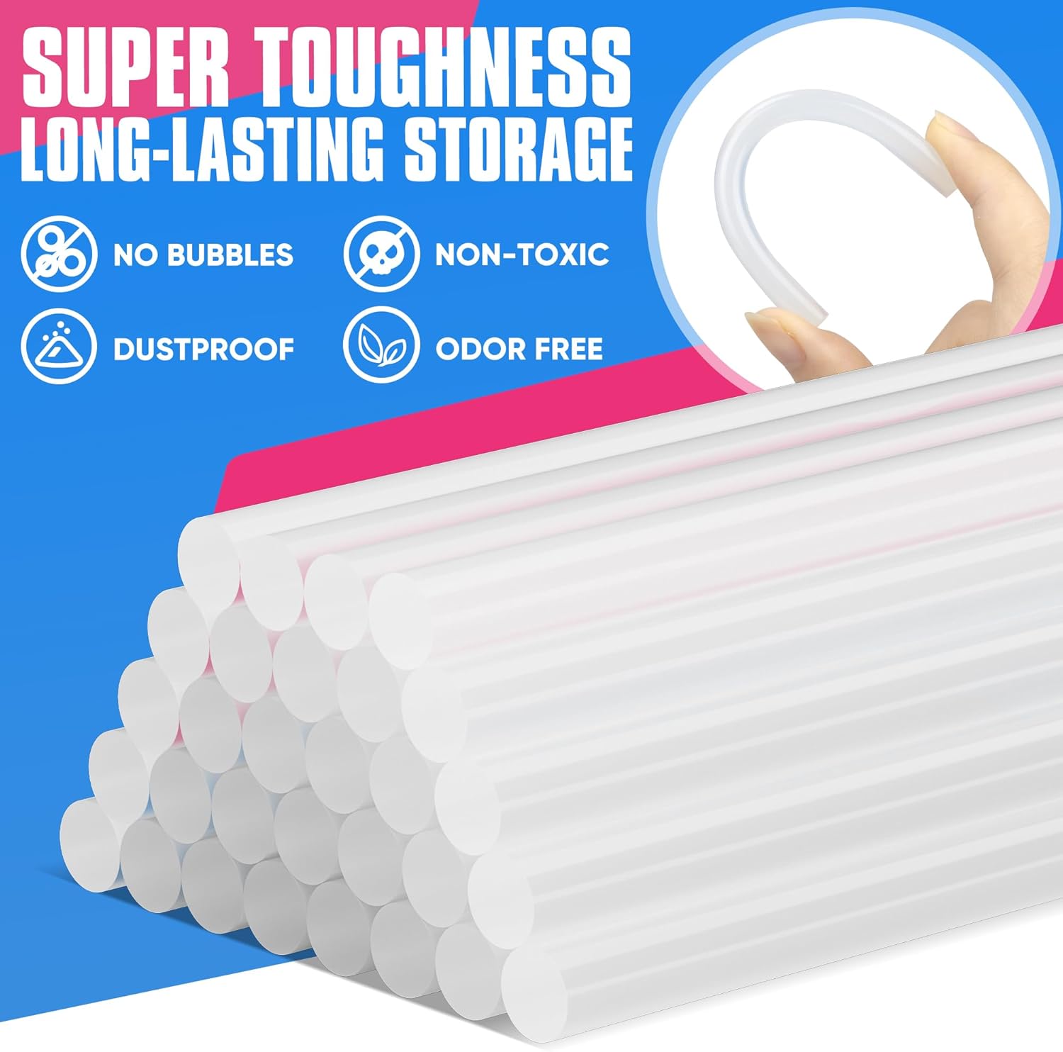 Thumbnail 5 de EZUVITA Heißklebesticks transparent, 11 mm x 100 mm (50 Stück) – für gängige Heißklebepistolen