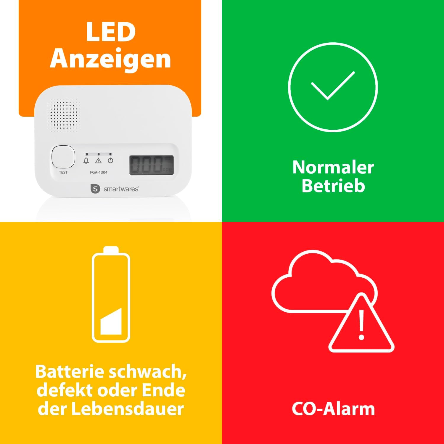 Thumbnail 6 de Smartwares Sicherheit Set FSE-19204: Rauchmelder und CO-Melder mit 10-Jahres-Batterie-Konzept