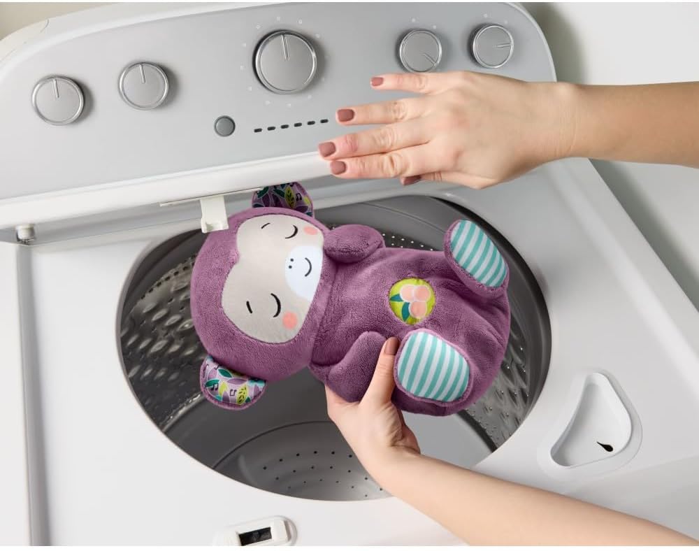 Detalle 2 de Fisher-Price Scimmietta Viola Soffice Relax: peluche sensoriale con movimento respiratorio, luci calmanti e melodie per neonato
