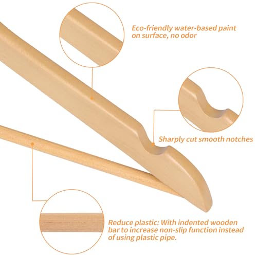 Detalle de Amazon Basics Perchas de madera 10 unidades 👔