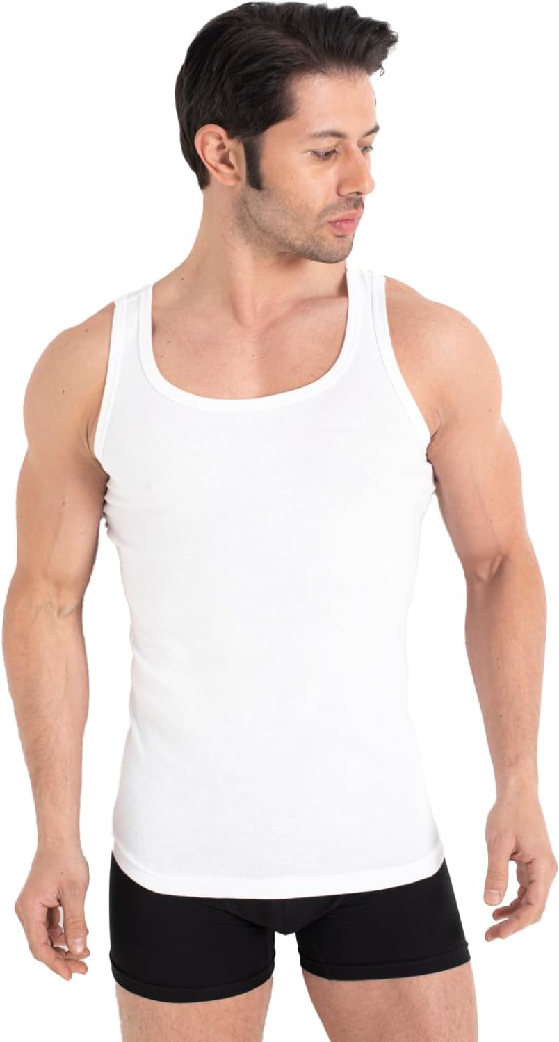 Detalle de UNDEREA Unterhemd Herren – 100% Baumwolle Feinripp, atmungsaktiv & weich | Tank Top im 3er/5er Pack