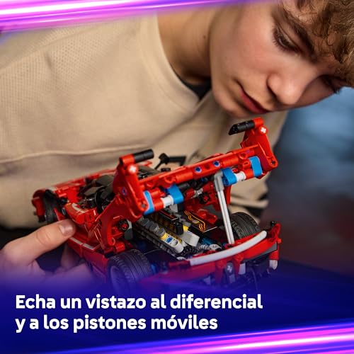 Detalle de LEGO Technic Ferrari FXX K (42212): Maqueta de Carreras con Motor V12 y Pistones Móviles