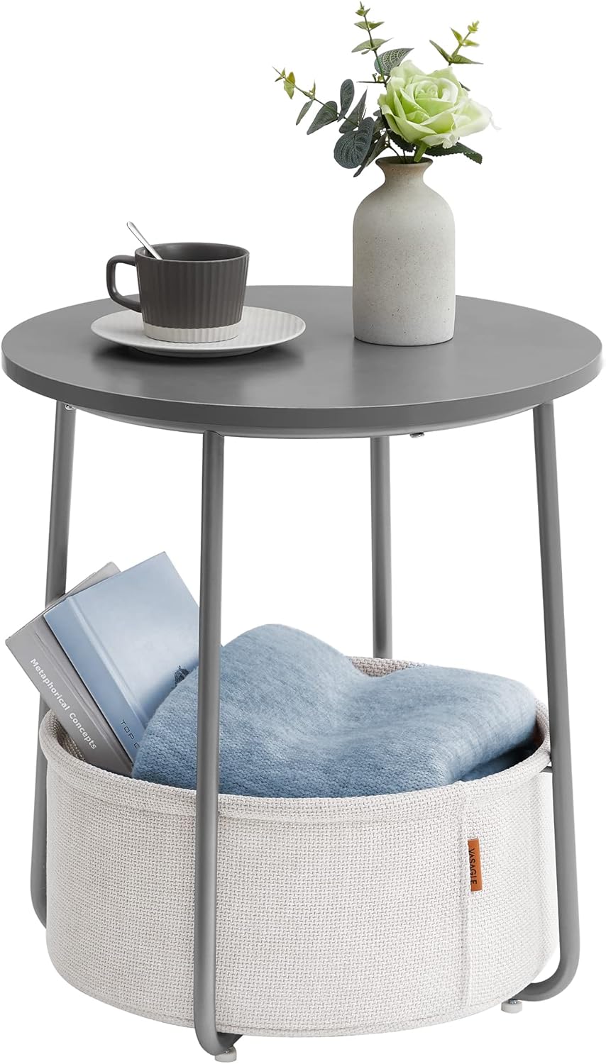 Detalle 2 de VASAGLE LET223G49 Beistelltisch rund 45 cm