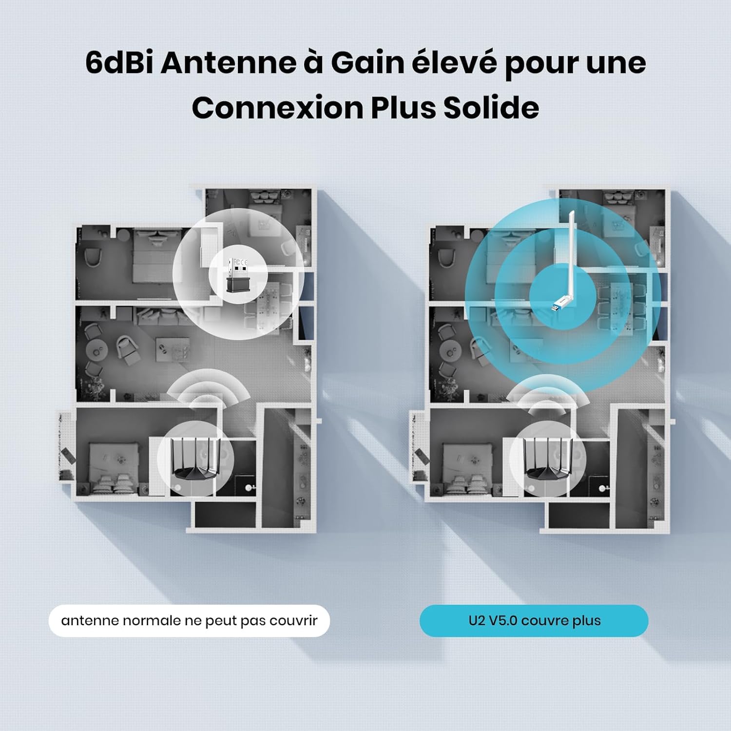 Thumbnail 4 de Tenda Clé WiFi Puissante AX300 (USB Wi‑Fi 6) avec antenne 6 dBi et mode Soft-AP pour PC