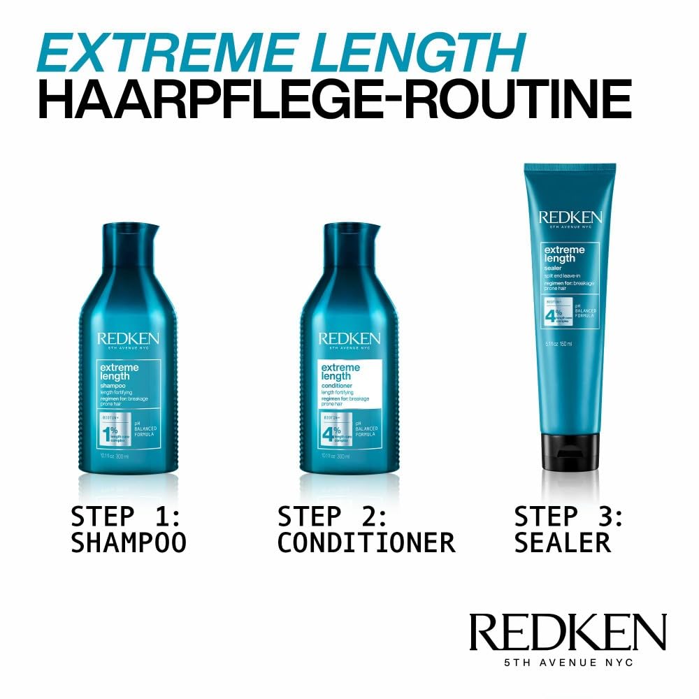 Thumbnail 6 de Redken Extreme Length Shampoo mit Biotin gegen Haarbruch – für lange & starke Haare (1 x 300 ml)