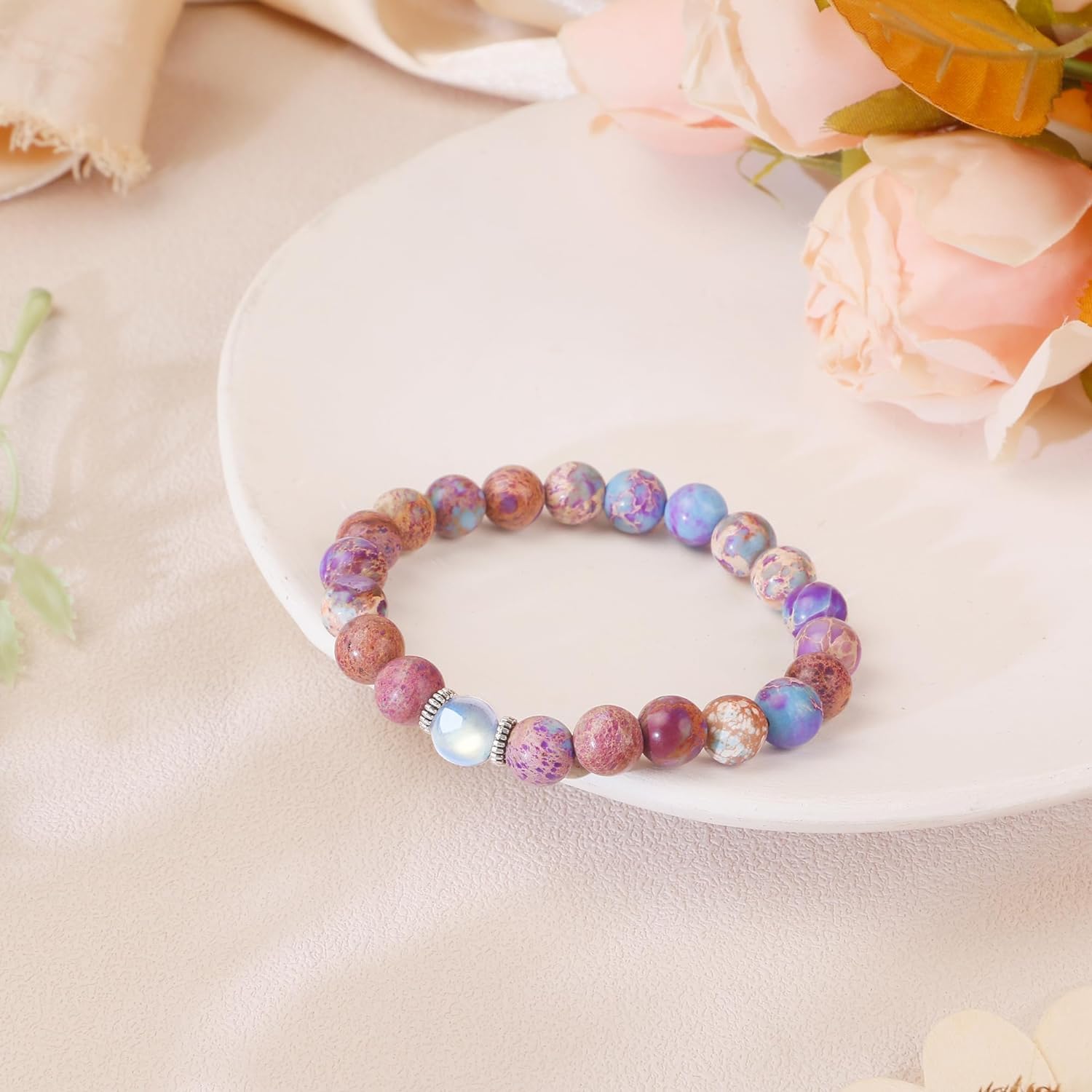 Thumbnail 2 de kiimiipa Armband aus Naturstein zum 50./60. Geburtstag für Frauen – mit Karte & Geschenkbox