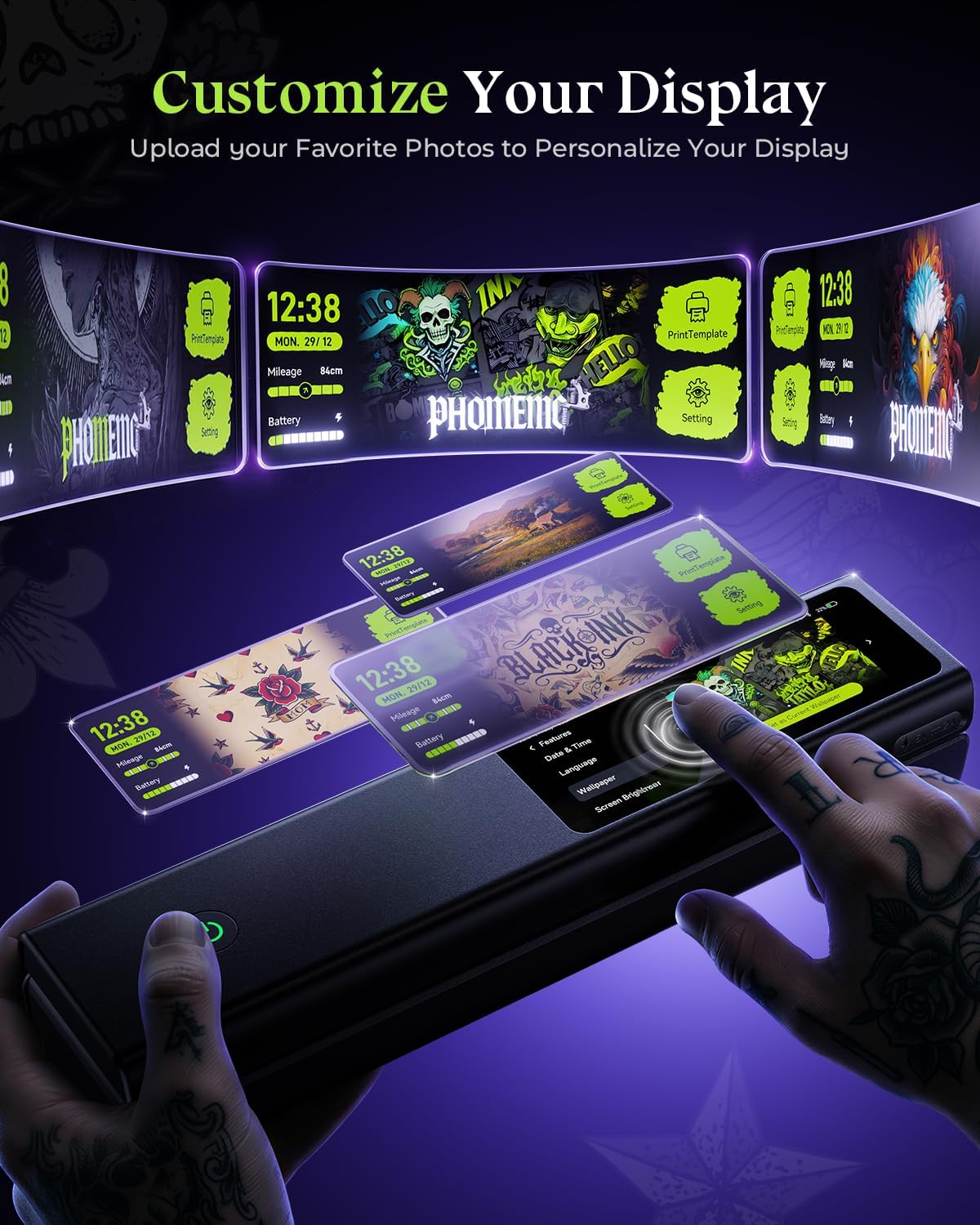 Detalle de Phomemo tattoo stencil printer with 5-inch touchscreen