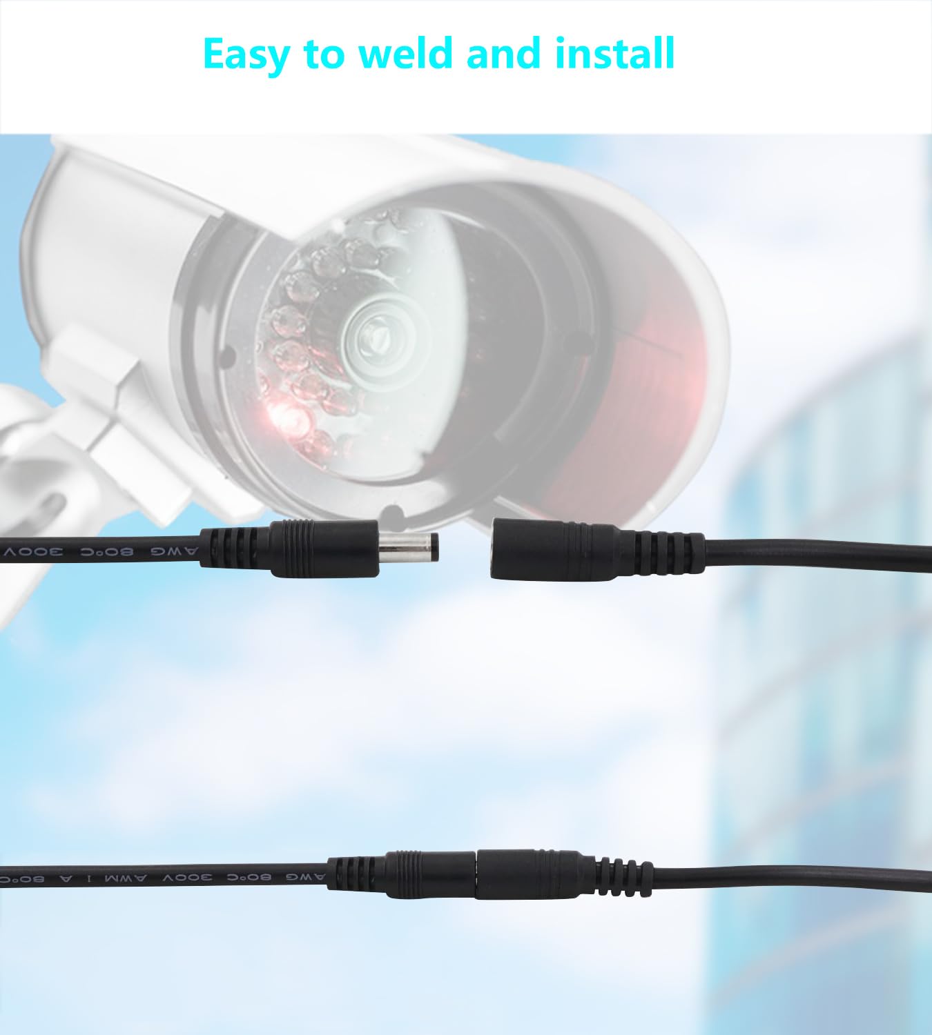 Thumbnail 3 de LANMINGLEL DC 5.5x2.1mm Power Adapter Cable 3.3ft 12V DC Extension Cord 2-Pack (Male to Female)
