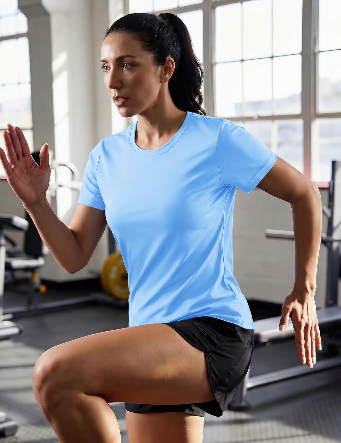 Detalle de TACVASEN Women's Short Sleeve Outdoor Sport T-Shirt: UPF 50+ Quick-Dry Running Top