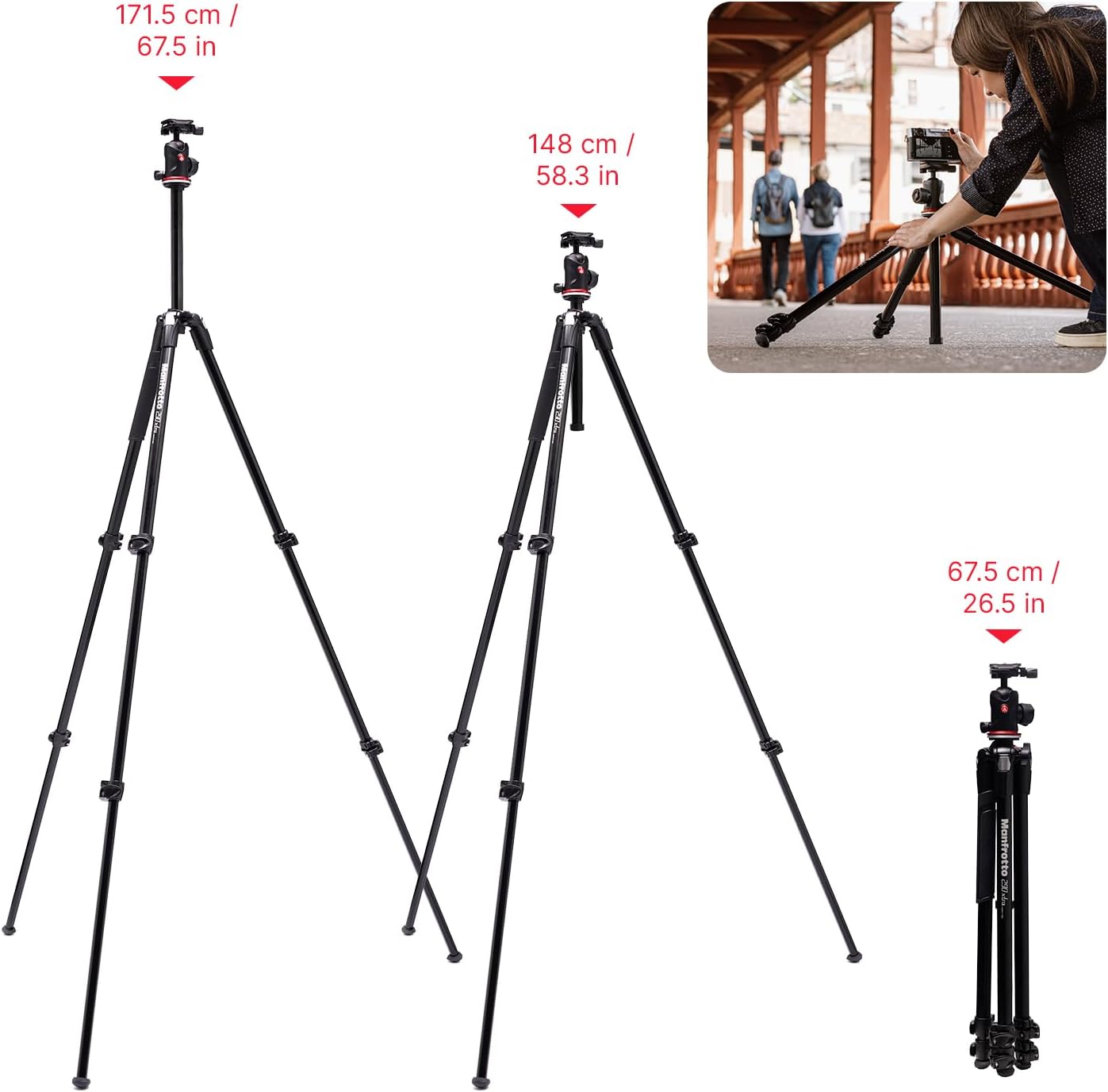 Thumbnail 3 de Manfrotto 290XTRA con testa a sfera 496, treppiede in alluminio per reflex e mirrorless (3 sezioni, piastra Arca-Swiss, 10 kg) + borsa
