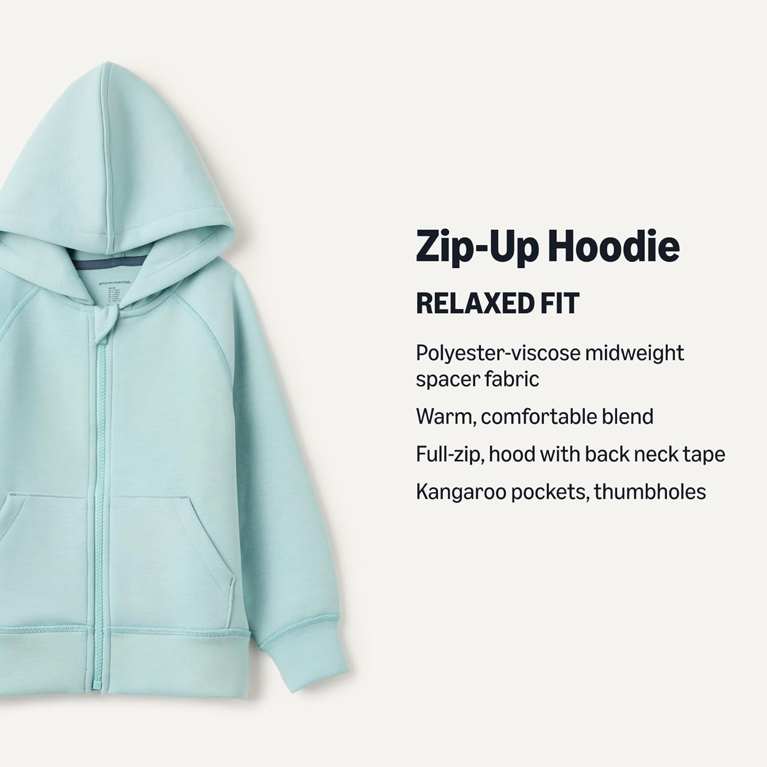 Detalle de Amazon Essentials Boys' Active Sweat Relaxed-Fit Full Zip Hoodie