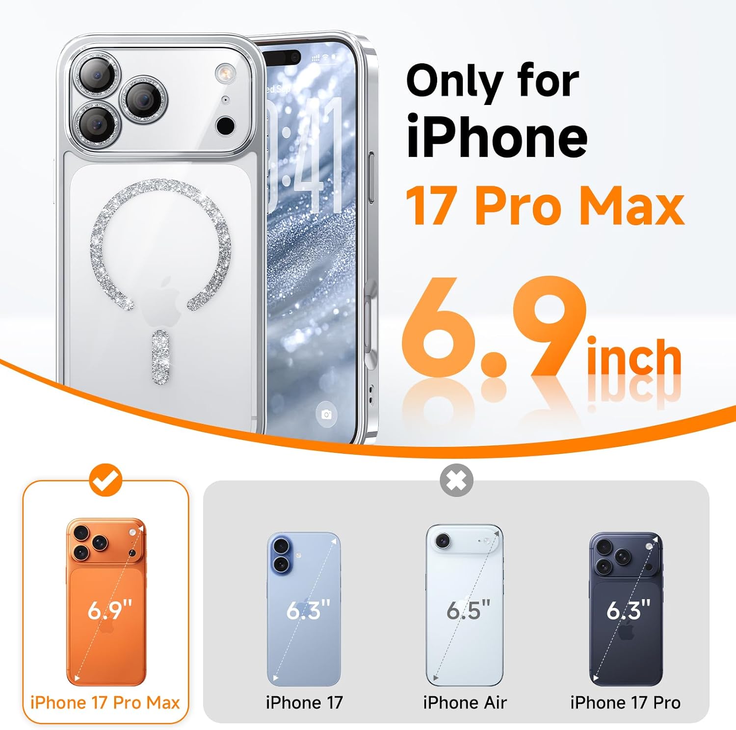 Thumbnail 6 de Magnetic for iPhone 17 Pro Max Case Glitter