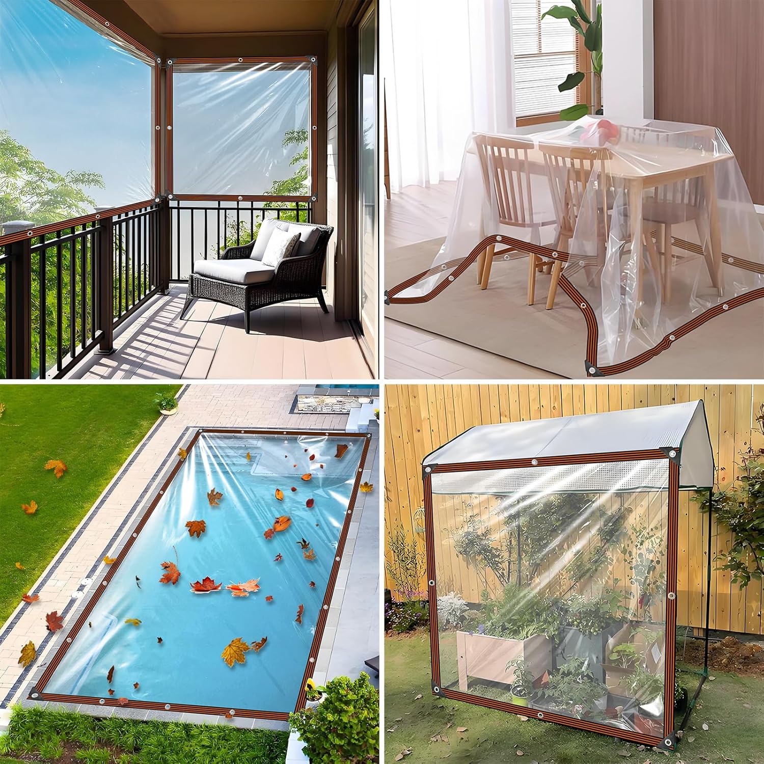 Thumbnail 6 de Transparente Plane Mit ösen 2x3 m – Durchsichtig abdeckplane für Außenbereich, wasserdicht und UV-beständig