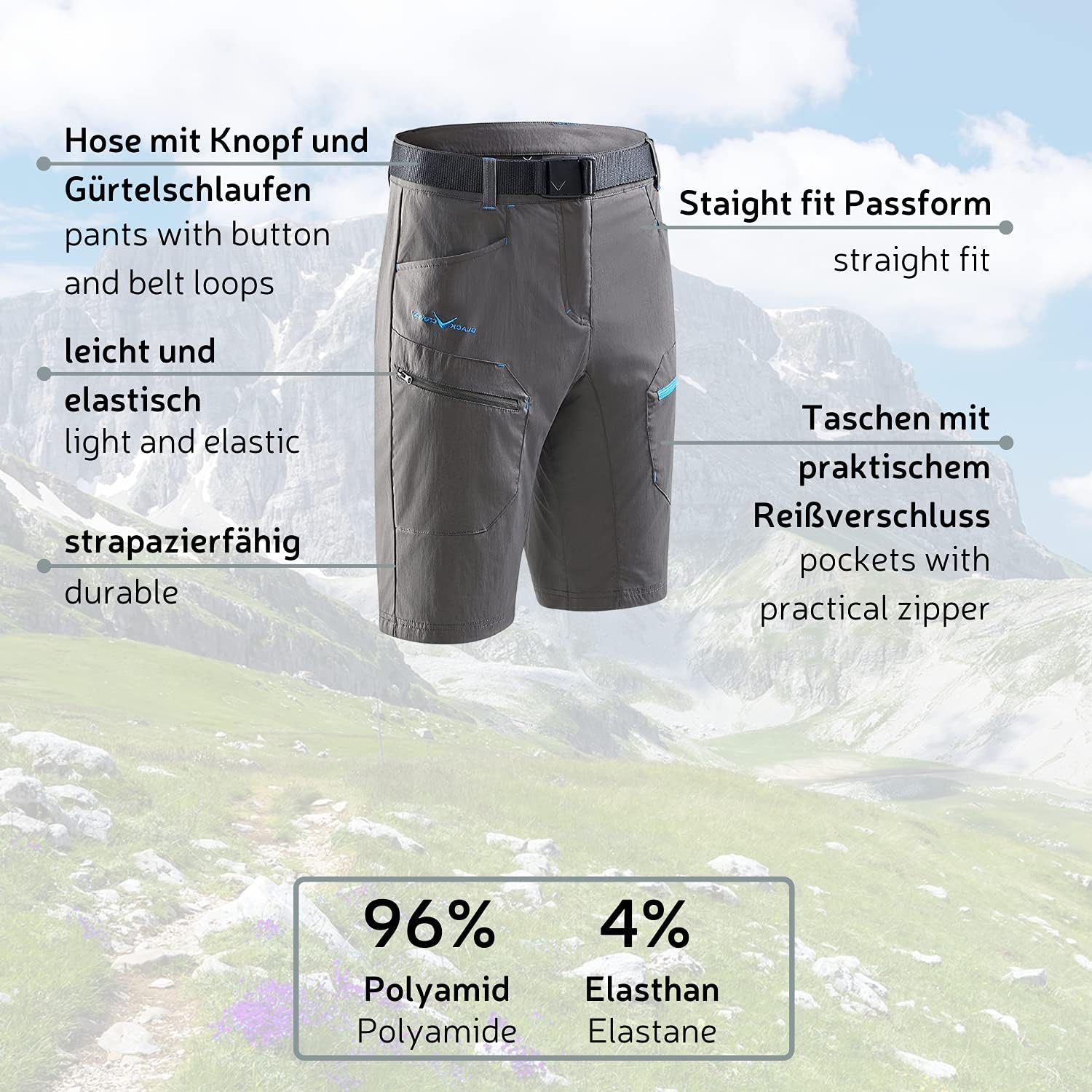 Thumbnail 3 de Black Crevice Pantaloncini da Trekking da Uomo