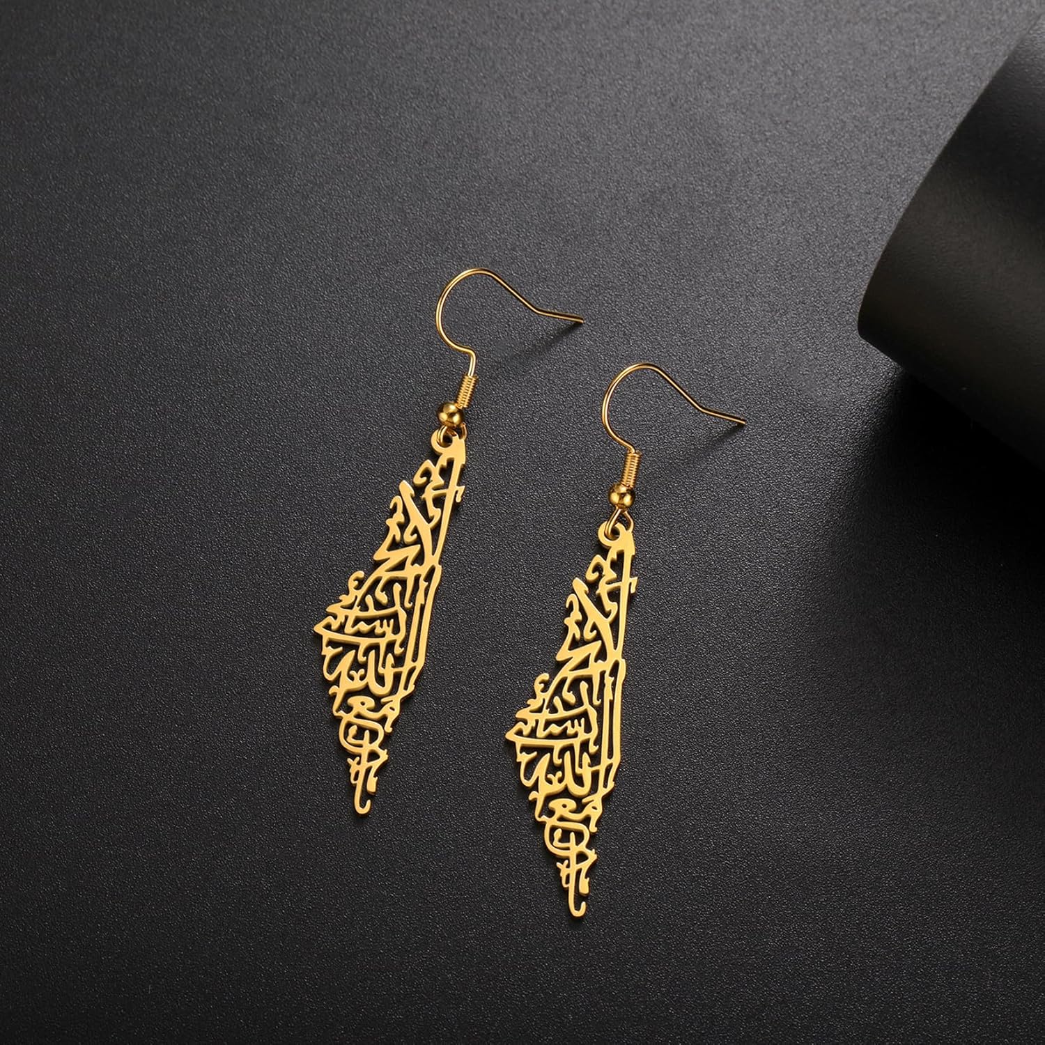 Thumbnail 4 de Palästina Dangle Drop Ohrringe Karte aus Edelstahl
