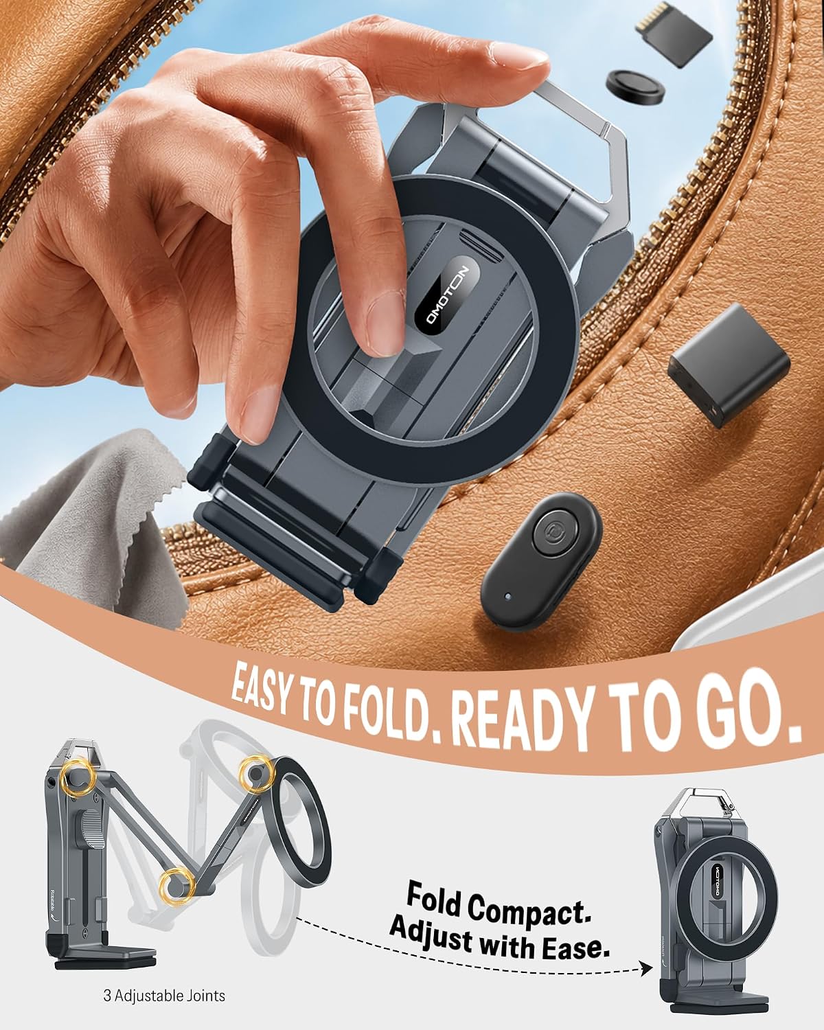 Thumbnail 6 de OMOTON Magnetic Phone Tripod, Aluminum