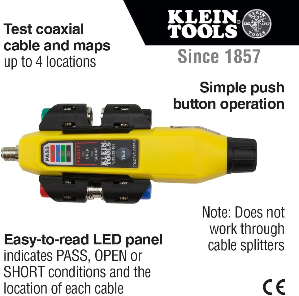 Thumbnail 1 de Klein Tools VDV512-101 Explorer 2 Coax Tester Kit for Mapping Up to 4 Locations