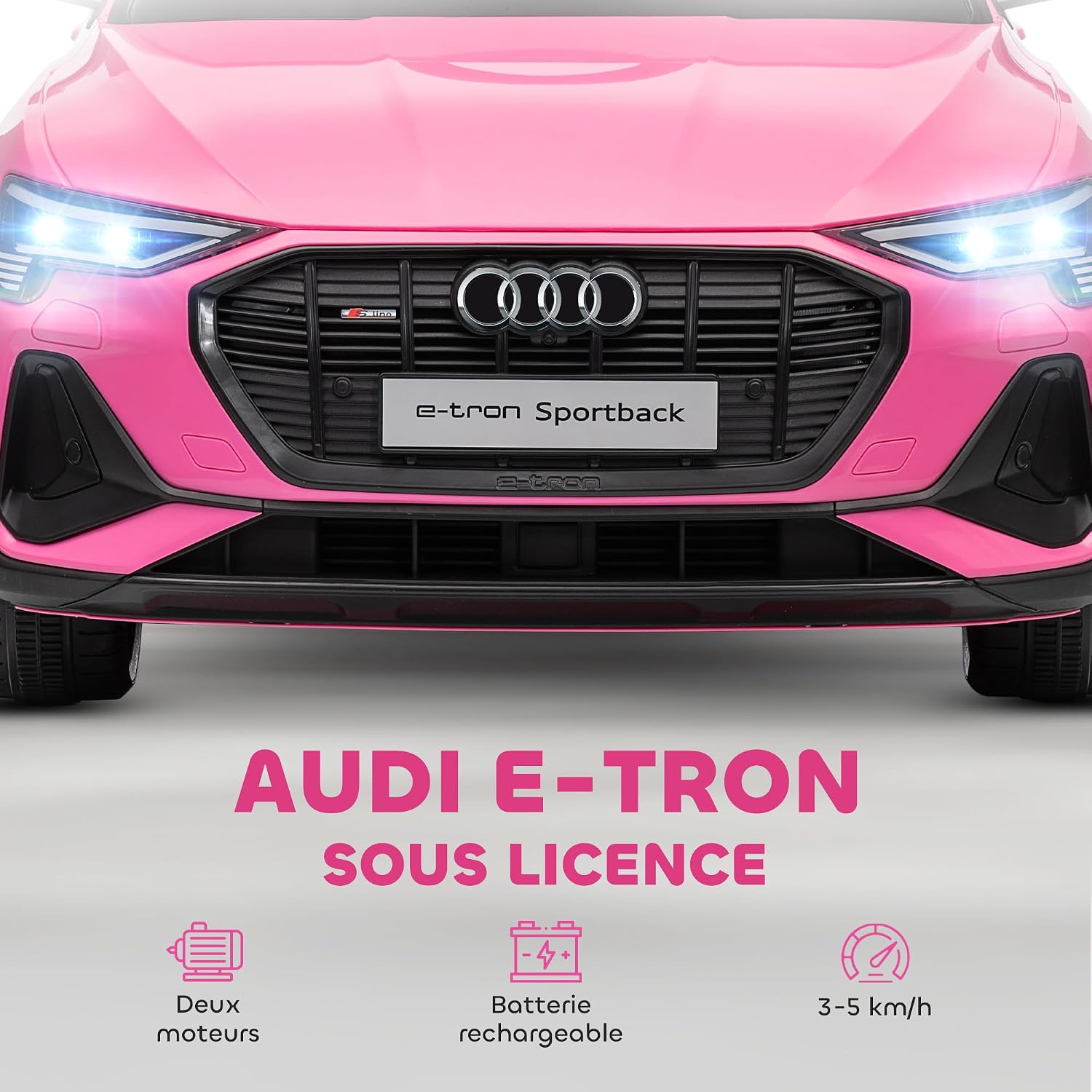 Thumbnail 2 de HOMCOM Voiture électrique Enfants sous Licence Audi e-tron Sportback – 12V, télécommande et Éclairage LED