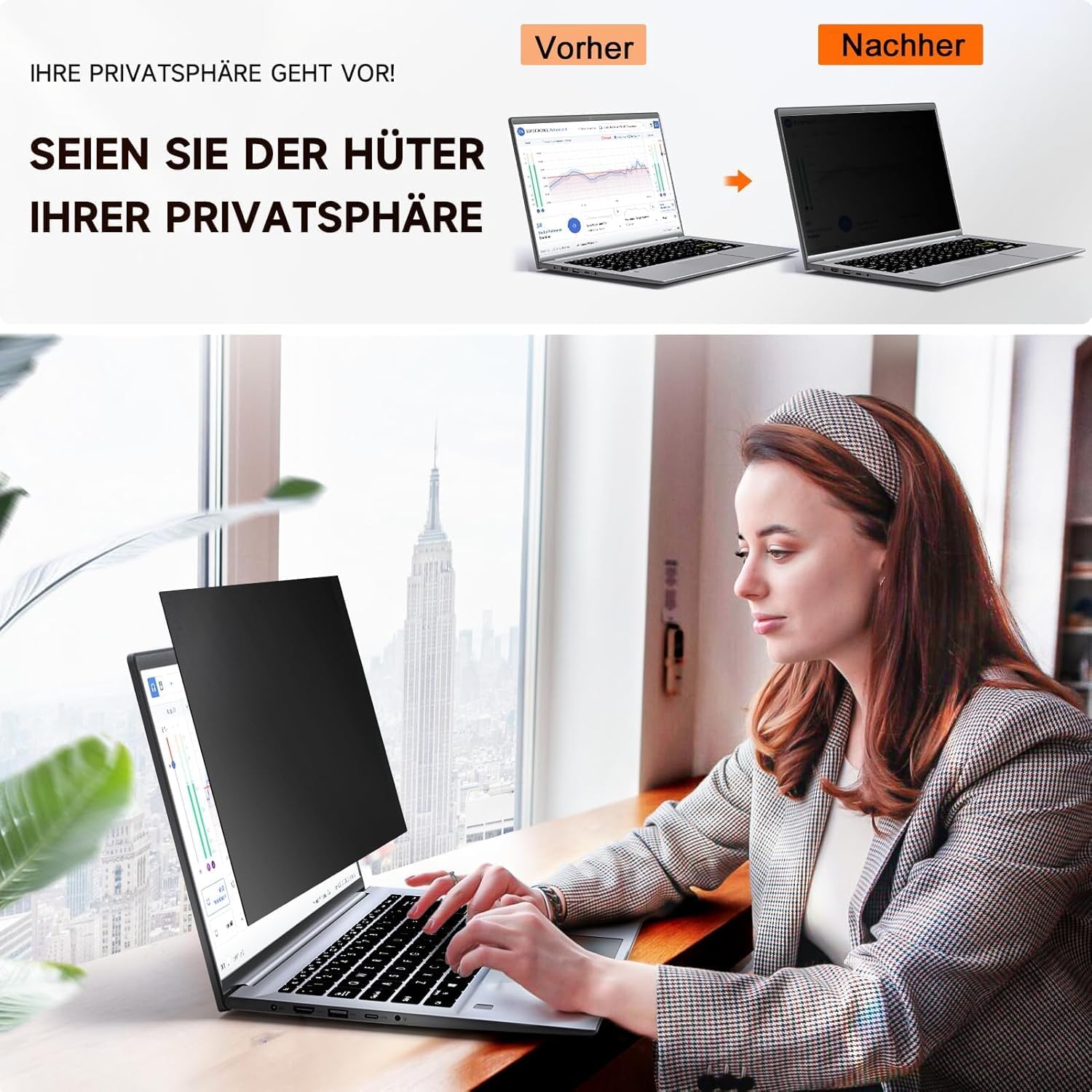 Thumbnail 6 de Mamol Sichtschutz 14 Zoll – Blendschutzfolie mit Dualseite (Matte/Glänzende) für 16:10 Laptops
