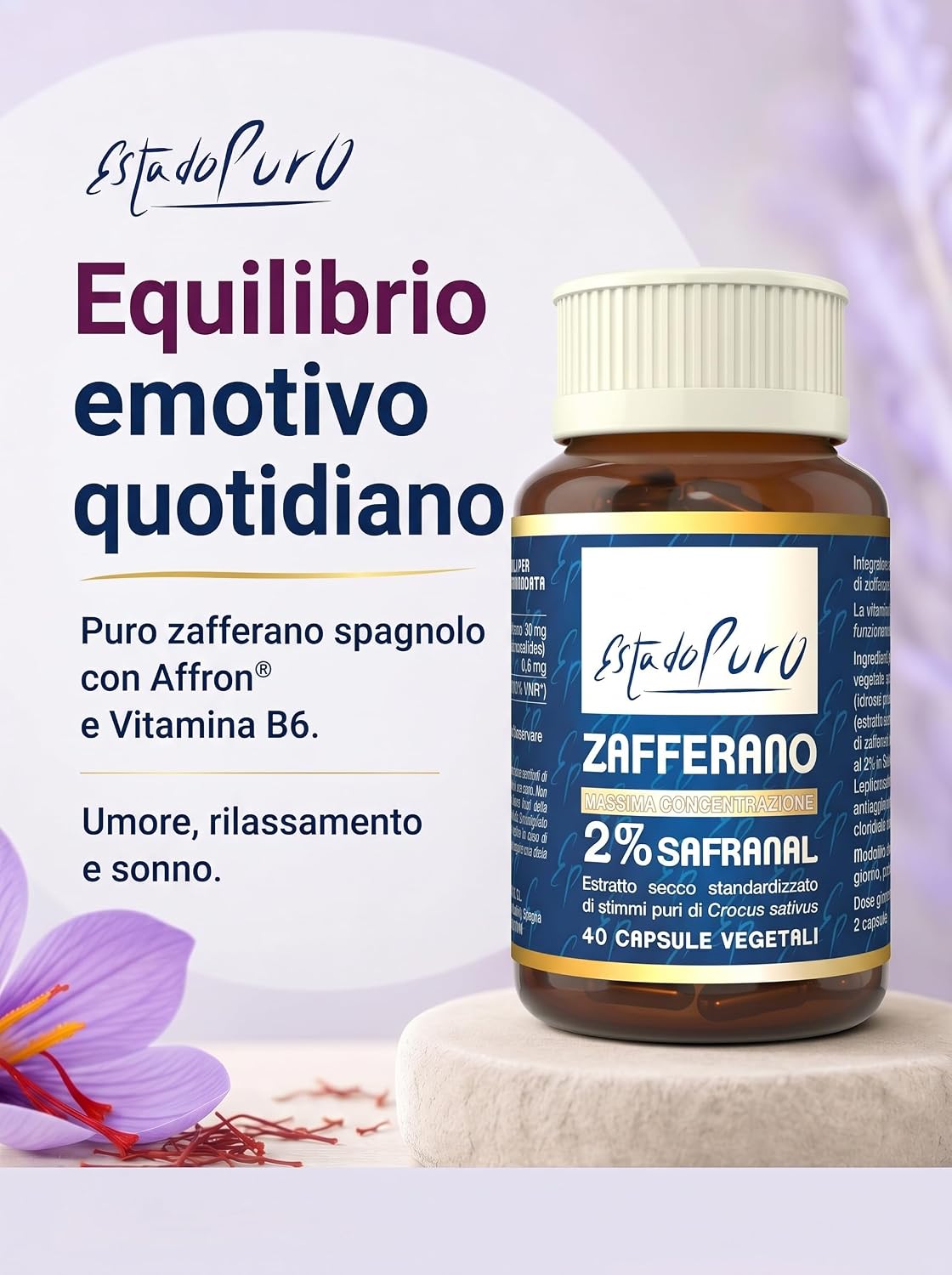 Thumbnail 1 de Zafferano Integratore Affron Benessere Mentale — 40 Capsule: una leggera spinta per umore e rilassamento