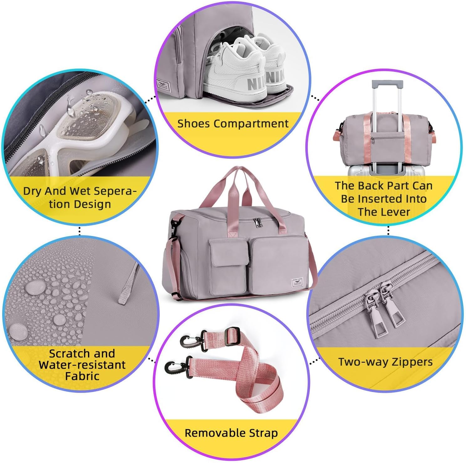 Detalle 2 de FIORETTO 35L Damen Sporttasche Weekender