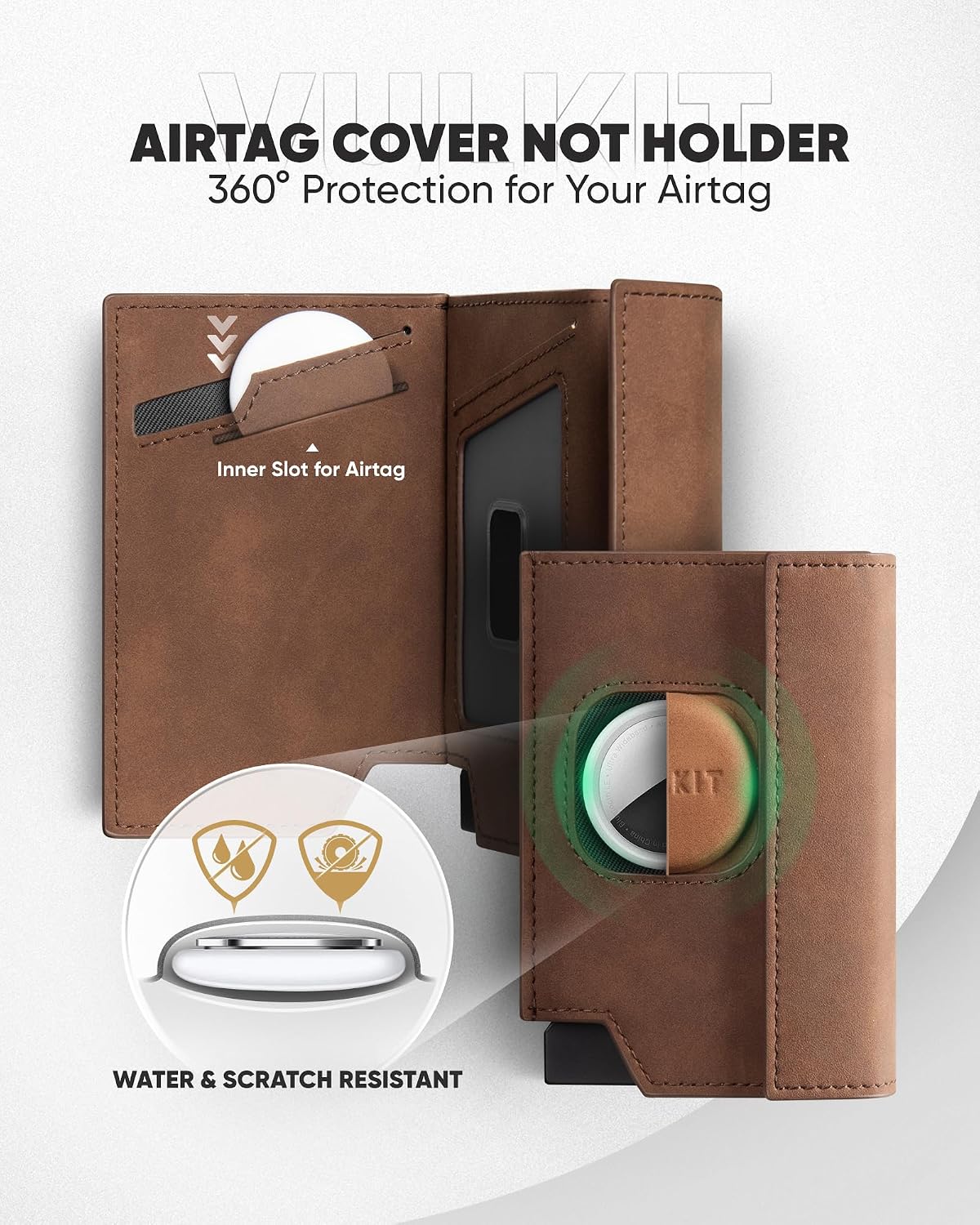 Detalle de VULKIT Mens Card Holder with Airtag Cover 9-card