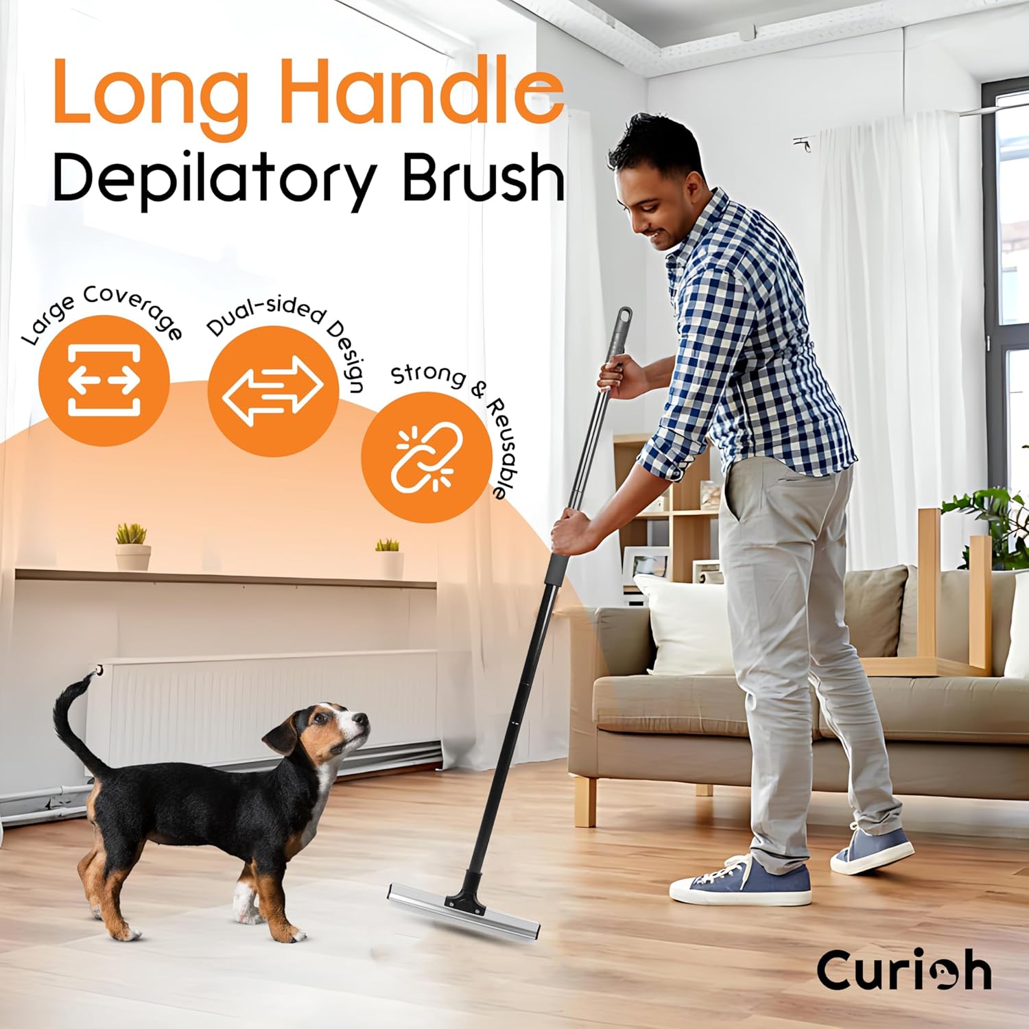 Thumbnail 2 de Curioh Ultimate Dual-Sided Carpet Rake for Pet Hair 🧹