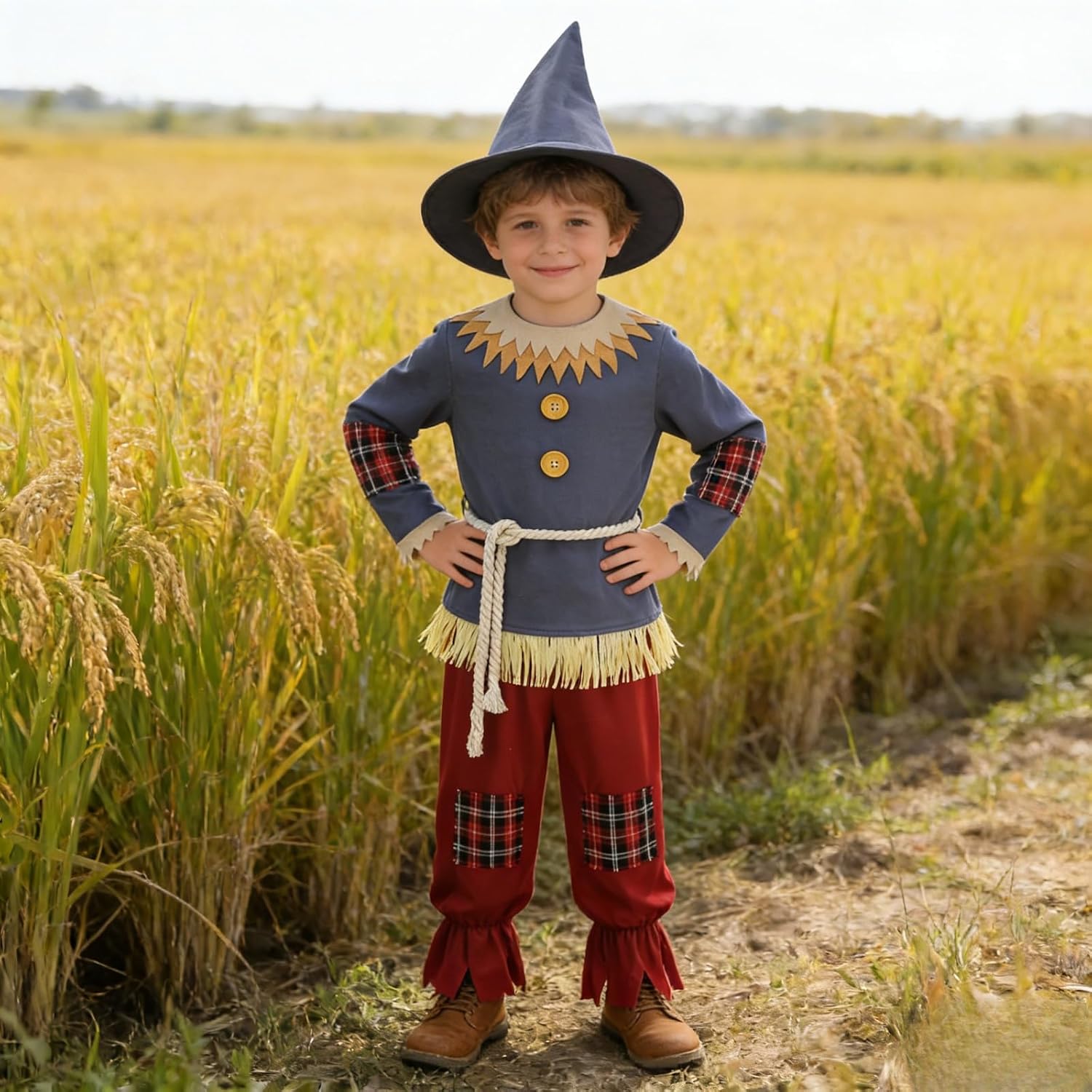 Detalle de AGCOAH Scarecrow Costume 4-Piece Set