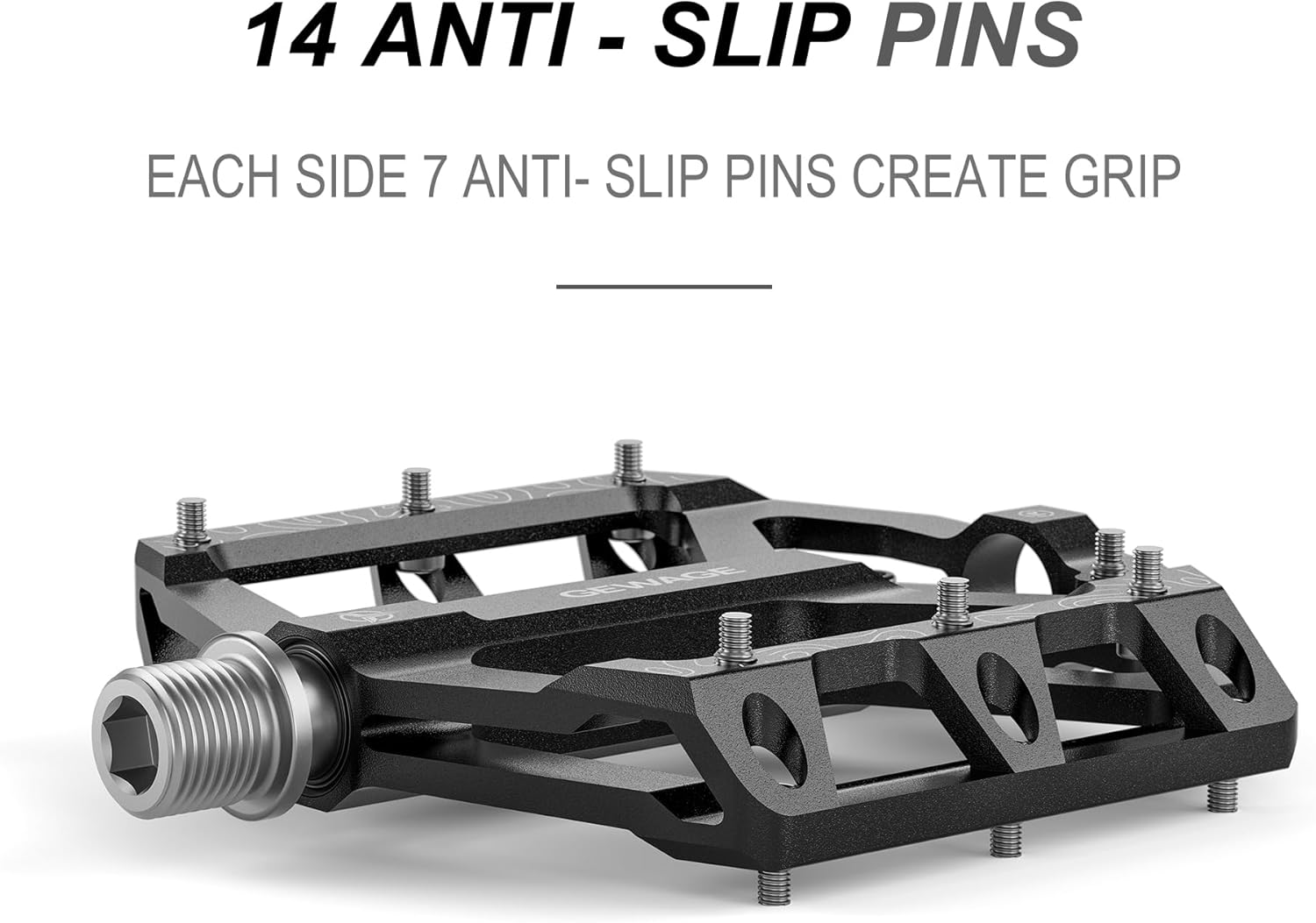 Thumbnail 5 de GEWAGE Pédales Plate MTB en alliage d’aluminium usiné CNC (axe 9/16) – set antidérapant pour VTT et gravel
