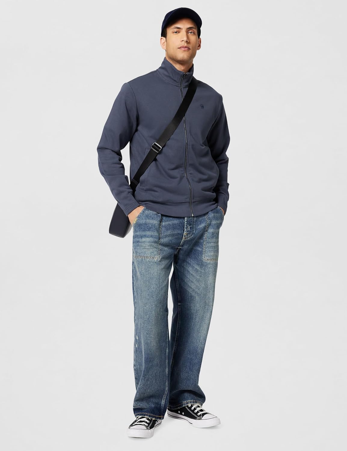 Detalle de G-Star Uomini Nifous Zip Thru Sweater: stile urbano e comfort daily