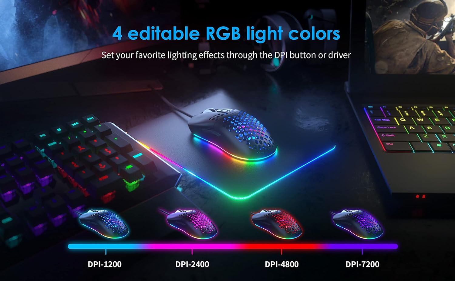 Thumbnail 2 de CYD C306 Wired RGB Gaming Mouse: An Ergonomic, USB 3.0 Precision Tool for Long Sessions