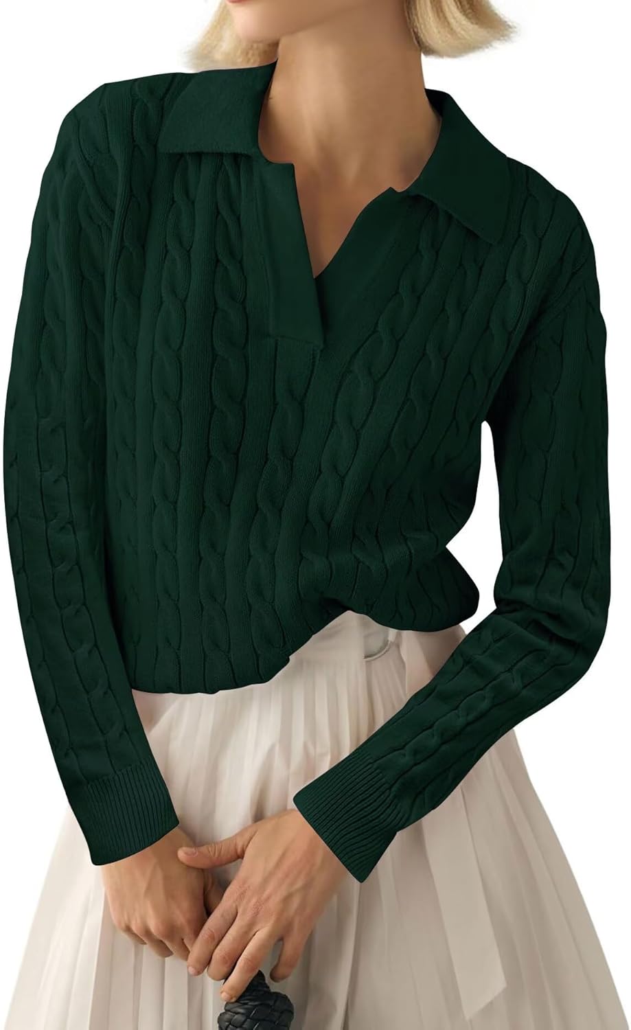 Thumbnail 2 de LACOZY Women's Fall Cable Knit V-Neck Pullover