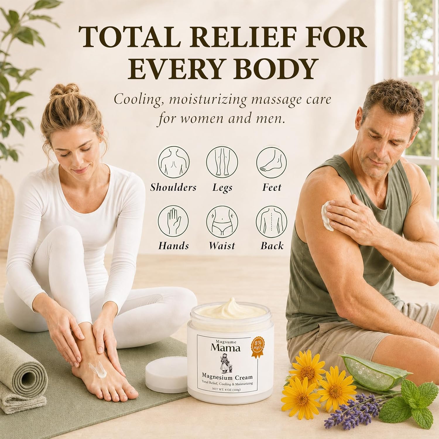 Detalle 2 de Magsume Mama Mama-Bear Relief Cream MC01, 8% Magnesium with Arnica & MSM