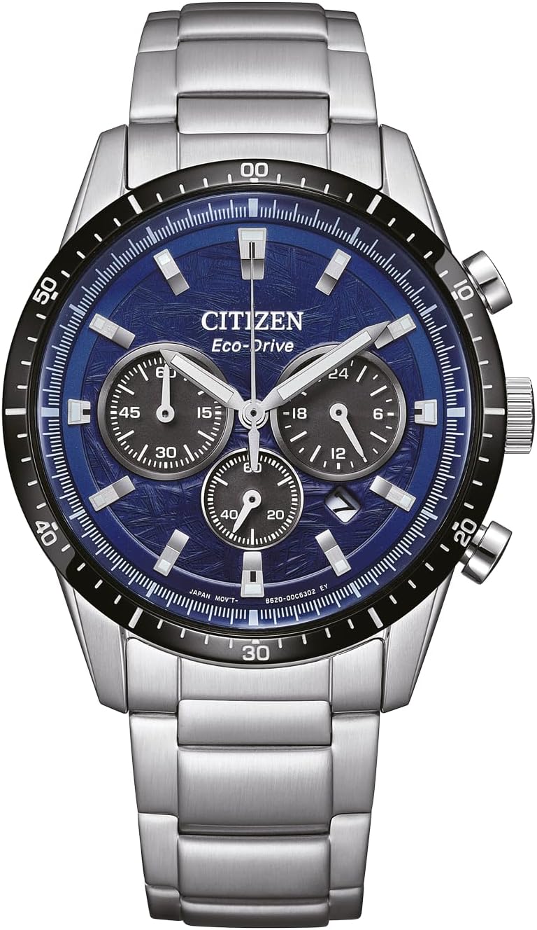 Detalle de Citizen Eco-Drive Chrono Herrenuhr mit 39 mm Durchmesser – Solarbetriebenes Analog-Chronographenmodell