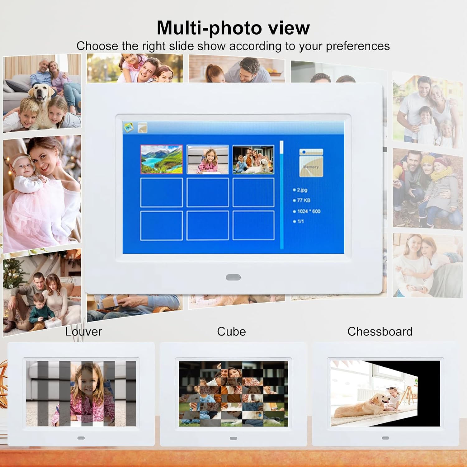 Detalle de Johnziny 7 Inch Digital Photo Frame 1024x600P