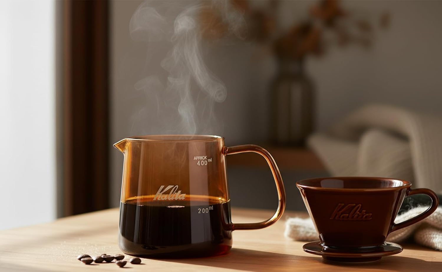 Detalle de カリタ Kalita 31293 コーヒーサーバー 400ml アンバー 耐熱ガラス・電子レンジ対応